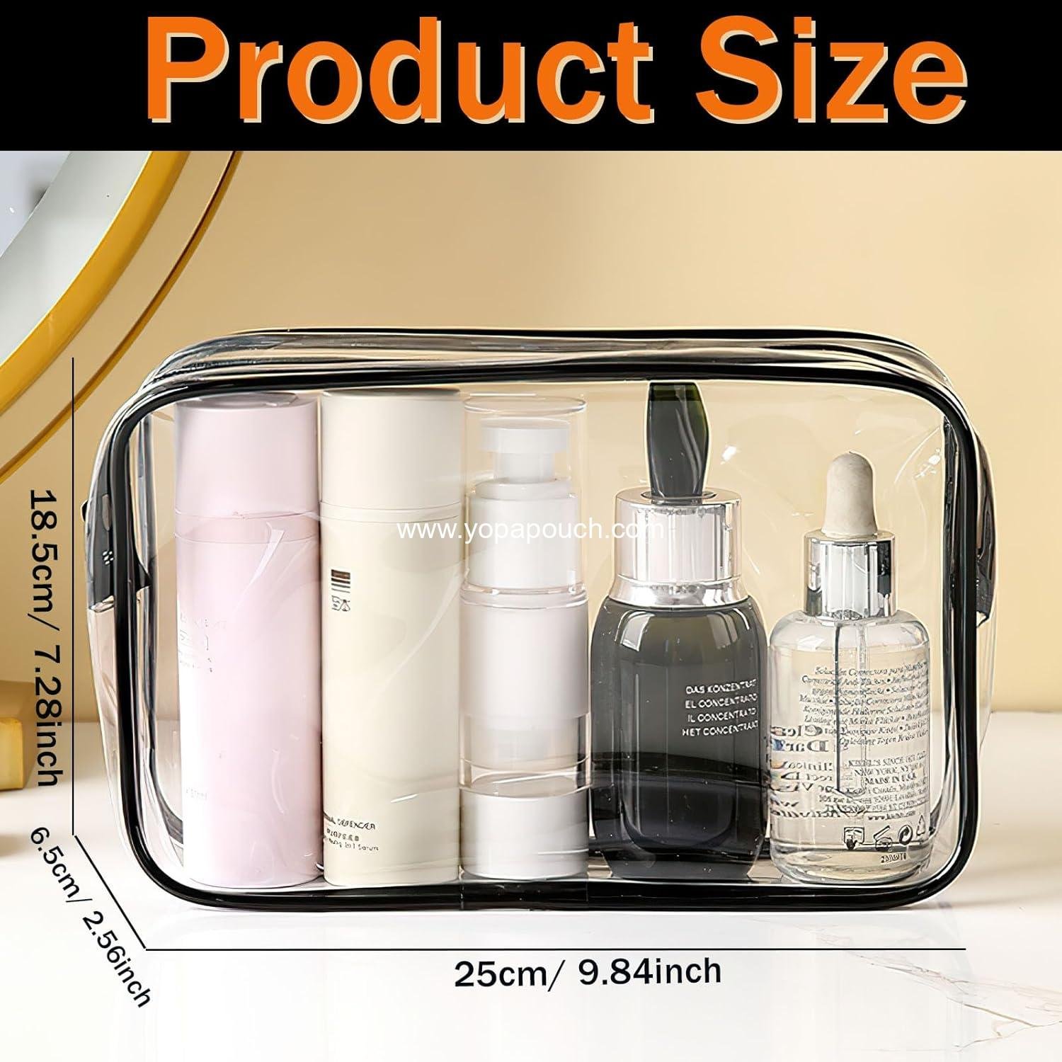 Wholesale 6 Pieces Clear Cosmetics Bags, TSA Approved Toiletry Bags for Travel, Waterproof PVC Zippered Makeup Organizer Case for Vacation and Bathroom (Large) Supplier Wholesale 6 Pieces Clear Cosmetics Bags, TSA Approved Toiletry Bags for Travel, Waterproof PVC Zippered Makeup Organizer Case for Vacation and Bathroom (Large) Supplier