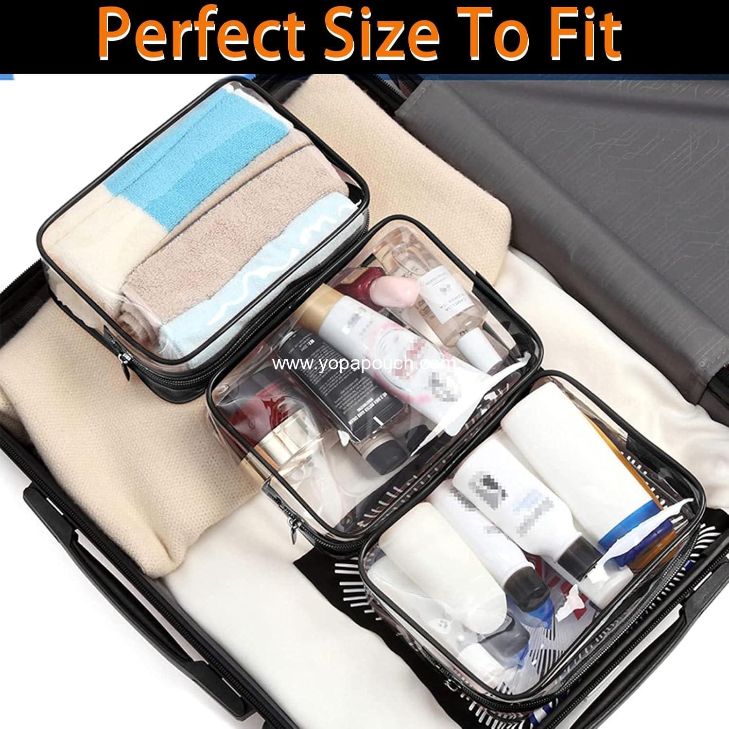 Wholesale 6 Pieces Clear Cosmetics Bags, TSA Approved Toiletry Bags for Travel, Waterproof PVC Zippered Makeup Organizer Case for Vacation and Bathroom (Large) Supplier Wholesale 6 Pieces Clear Cosmetics Bags, TSA Approved Toiletry Bags for Travel, Waterproof PVC Zippered Makeup Organizer Case for Vacation and Bathroom (Large) Supplier