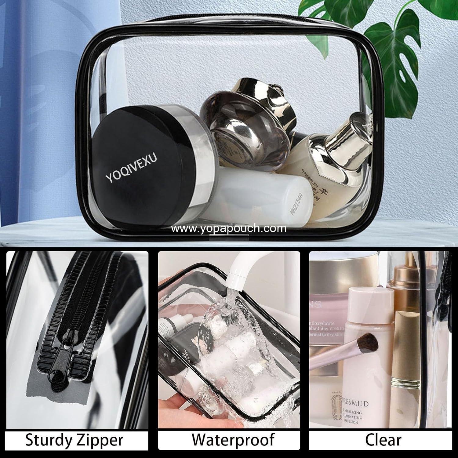 Wholesale 6 Pieces Clear Cosmetics Bags, TSA Approved Toiletry Bags for Travel, Waterproof PVC Zippered Makeup Organizer Case for Vacation and Bathroom (Large) Supplier Wholesale 6 Pieces Clear Cosmetics Bags, TSA Approved Toiletry Bags for Travel, Waterproof PVC Zippered Makeup Organizer Case for Vacation and Bathroom (Large) Supplier