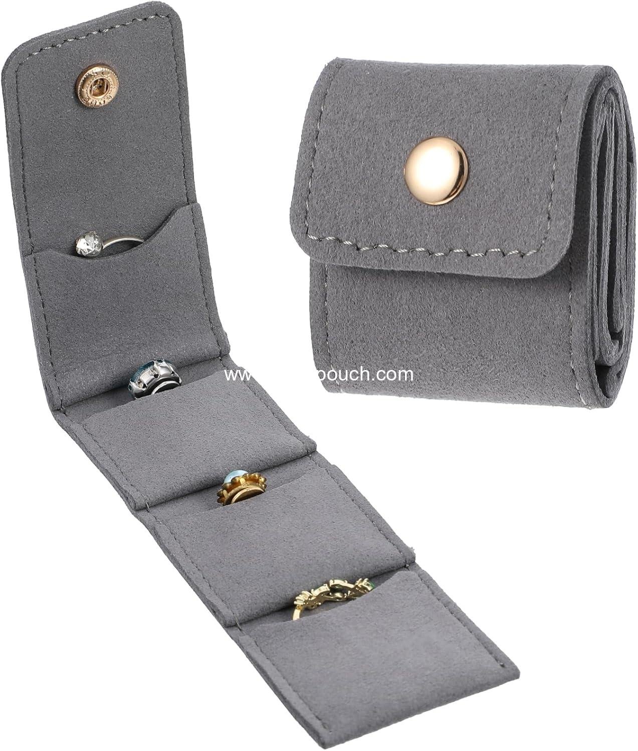 Wholesale Mini Travel Jewelry Organizer, Portable Foldable Roll Bag with Buckle for Earrings, Rings, and Necklaces - Supplier