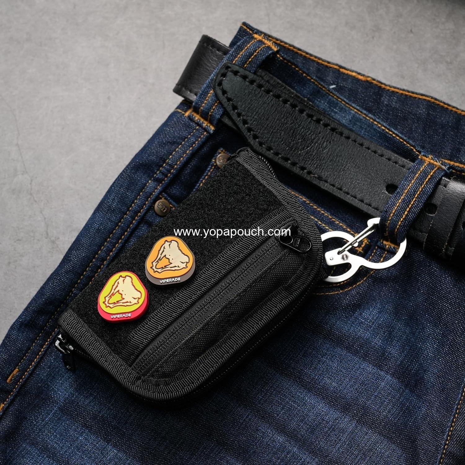 Wholesale Small Pocket Organizer with 9 Compartments, Tool Pouch with Patches Display Panel, Mini Organizer Bag for Men (Black) - Manufacturer Wholesale Small Pocket Organizer with 9 Compartments, Tool Pouch with Patches Display Panel, Mini Organizer Bag for Men (Black) - Manufacturer