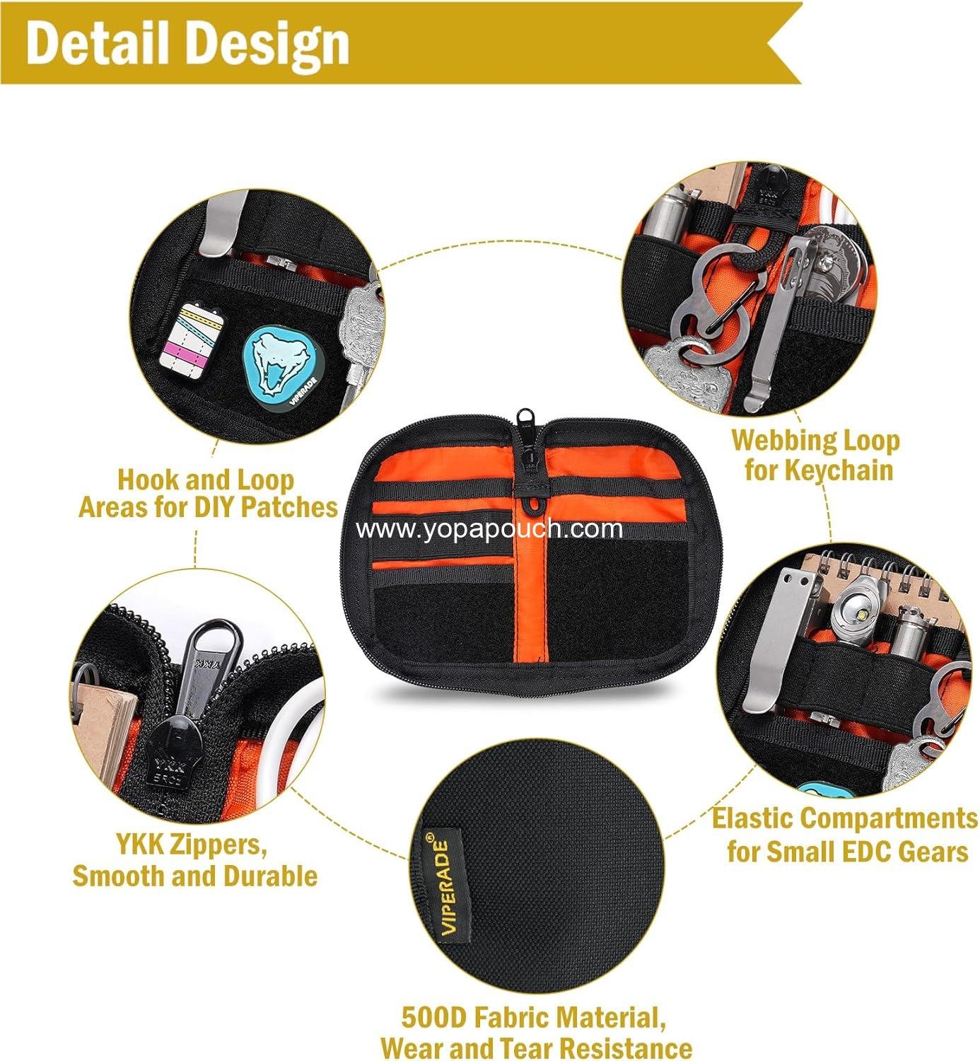 Wholesale Small Pocket Organizer with 9 Compartments, Tool Pouch with Patches Display Panel, Mini Organizer Bag for Men (Black) - Manufacturer Wholesale Small Pocket Organizer with 9 Compartments, Tool Pouch with Patches Display Panel, Mini Organizer Bag for Men (Black) - Manufacturer