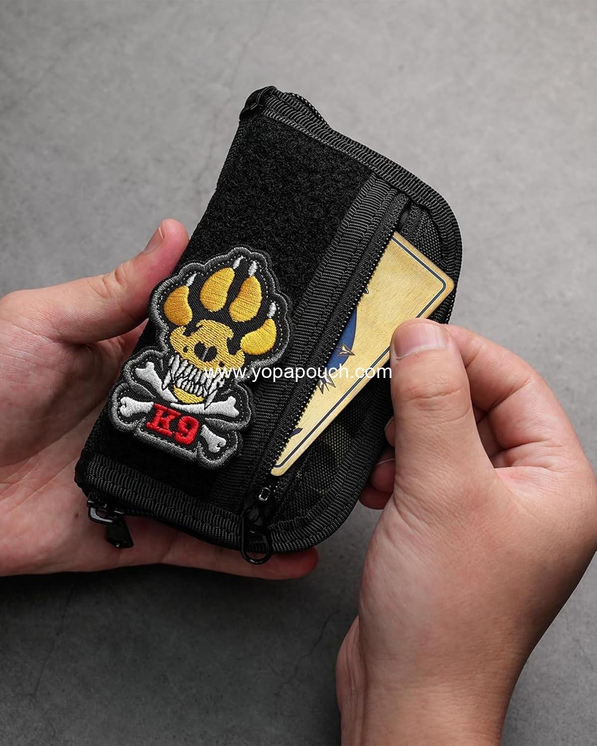 Wholesale Small Pocket Organizer with 9 Compartments, Tool Pouch with Patches Display Panel, Mini Organizer Bag for Men (Black) - Manufacturer Wholesale Small Pocket Organizer with 9 Compartments, Tool Pouch with Patches Display Panel, Mini Organizer Bag for Men (Black) - Manufacturer