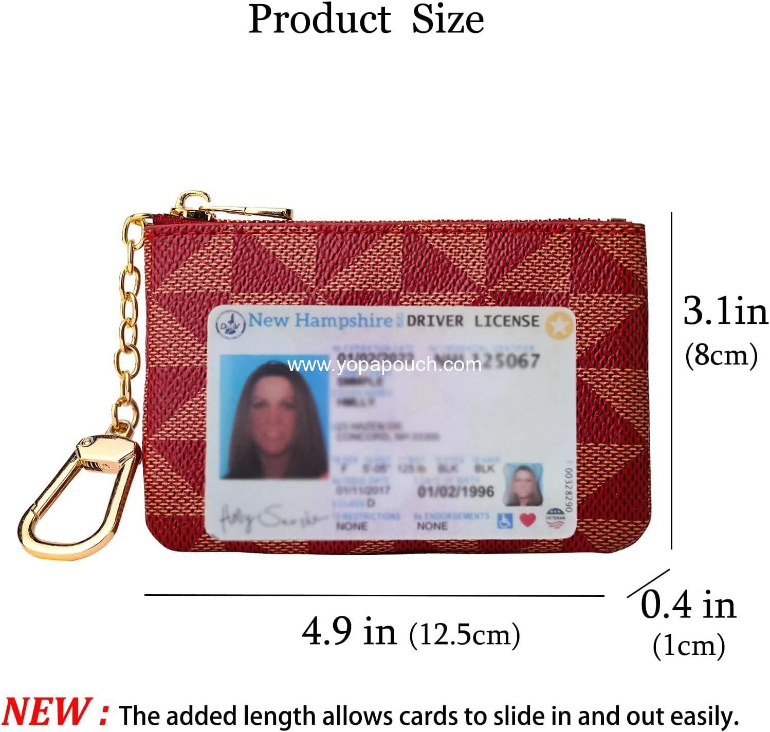 Wholesale Leather Coin Purse for Women with KeyChain, Small Zipper Change Pouch, Card Holder Wallet Clutch for Women & Men (Claret) - Factory