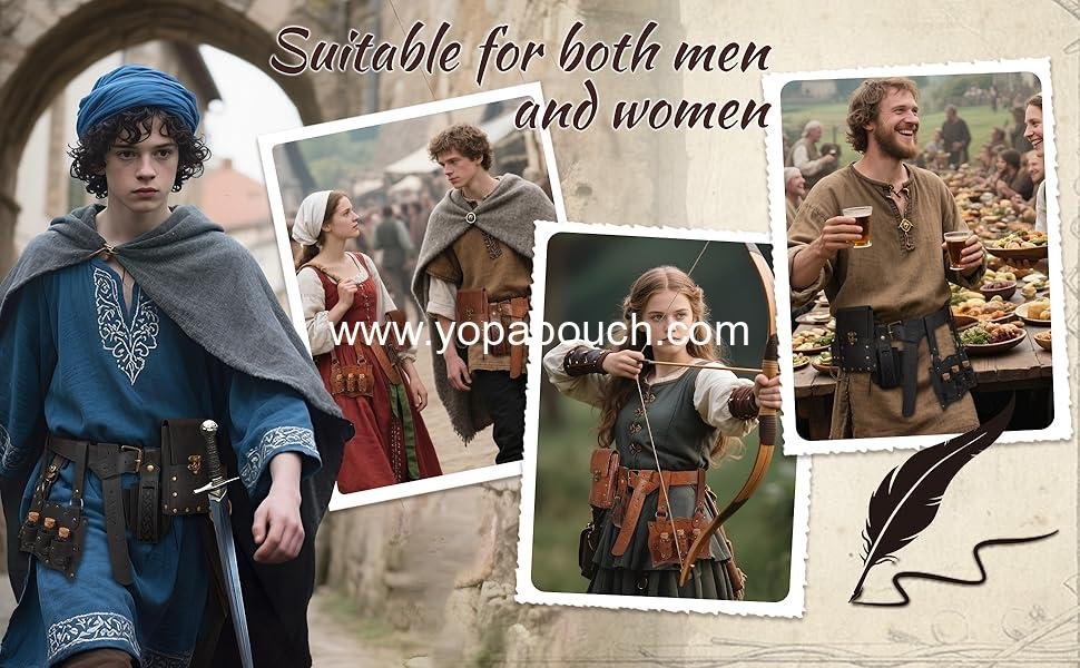 Wholesale Medieval Pirate Leather Belt Pouch for Potion Bottle Costume - Unisex Halloween Accessory (B Brown) Supplier