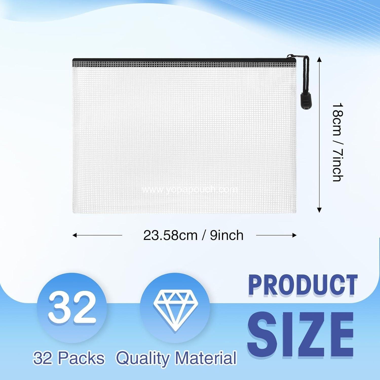 Wholesale 32 Pcs Mesh Zipper Bags Toy Storage Bikini Organizer Waterproof Reusable Pouch Multi-Purpose Office Storage (9 x 7 Inch) - Supplier