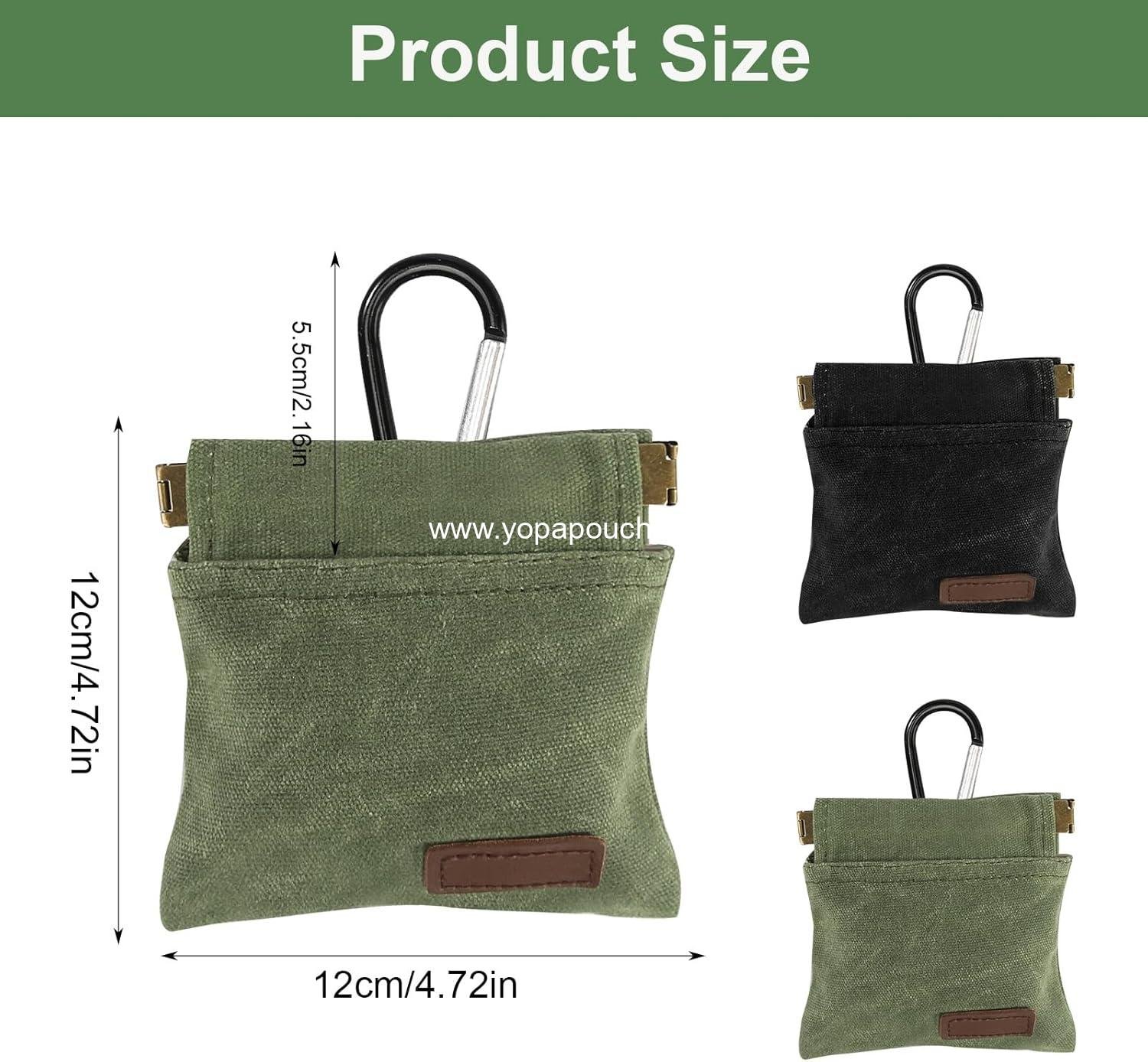 Wholesale Dog Treat Pouch 2Pcs, Portable Auto Closing Bag with Carabiner for Training, Travel, or Outdoor Use Black Green - Supplier