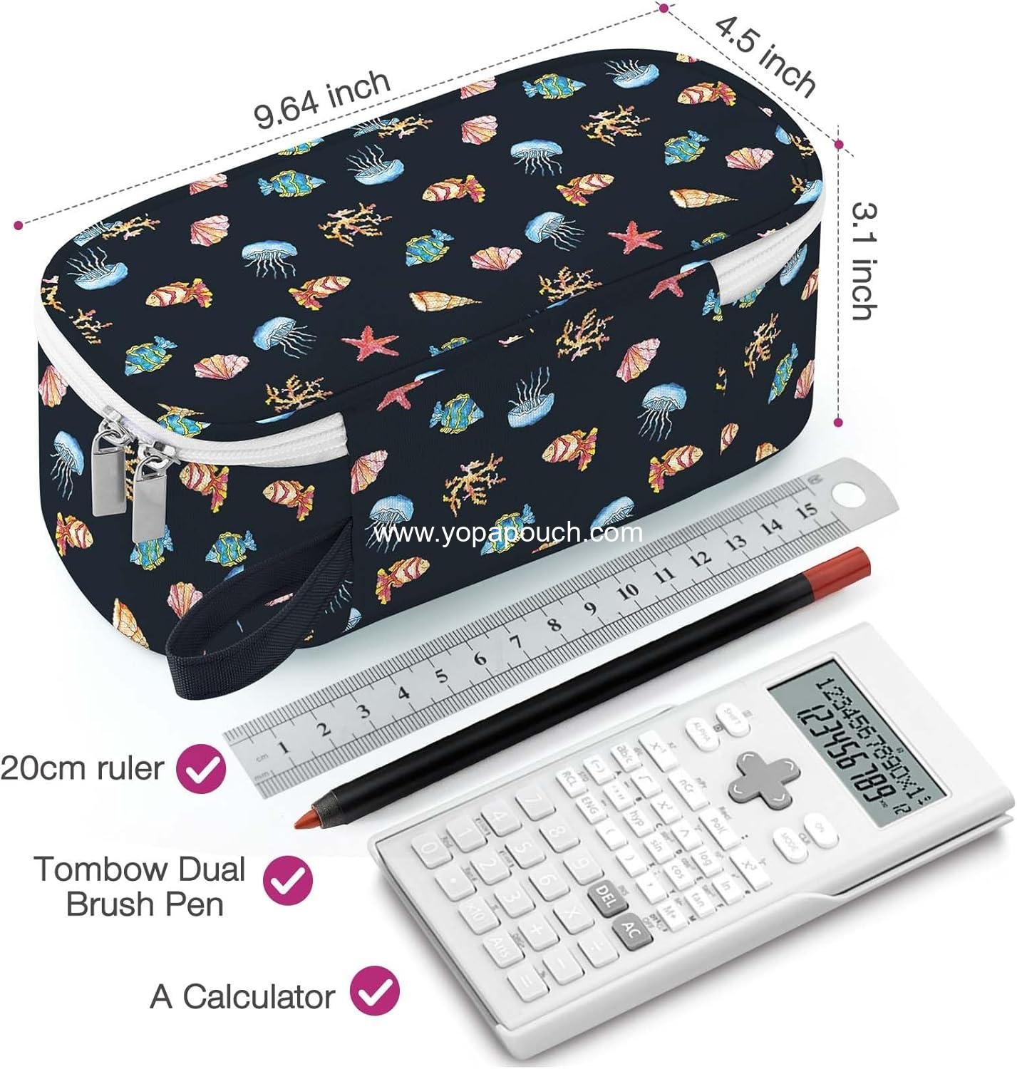 Wholesale Large Capacity Pencil Case Portable Pouch for School Supplies - Ideal for College Students, Girls, Boys, and Adults (Marine Life) Supplier