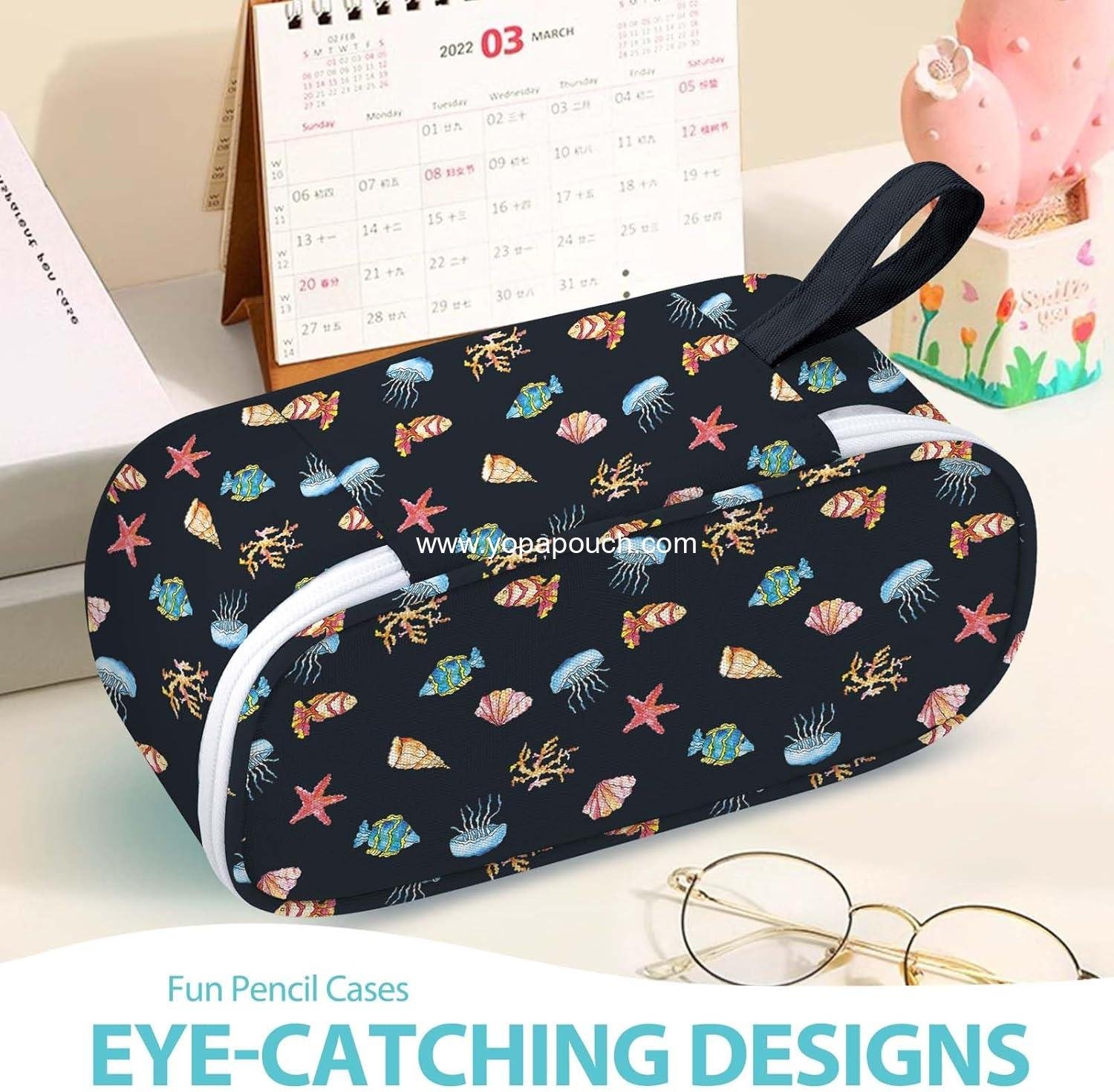 Wholesale Large Capacity Pencil Case Portable Pouch for School Supplies - Ideal for College Students, Girls, Boys, and Adults (Marine Life) Supplier