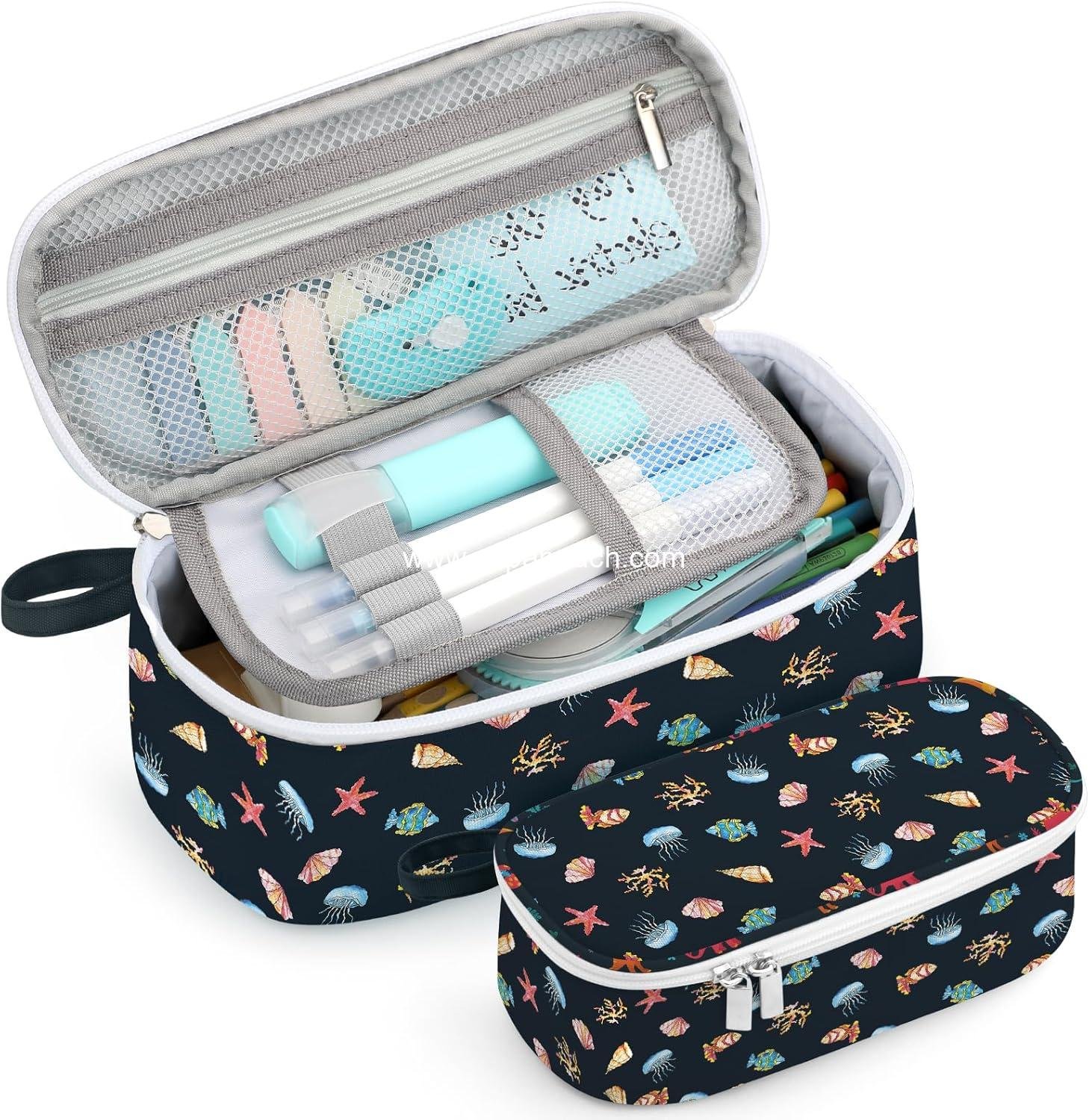 Wholesale Large Capacity Pencil Case Portable Pouch for School Supplies - Ideal for College Students, Girls, Boys, and Adults (Marine Life) Supplier