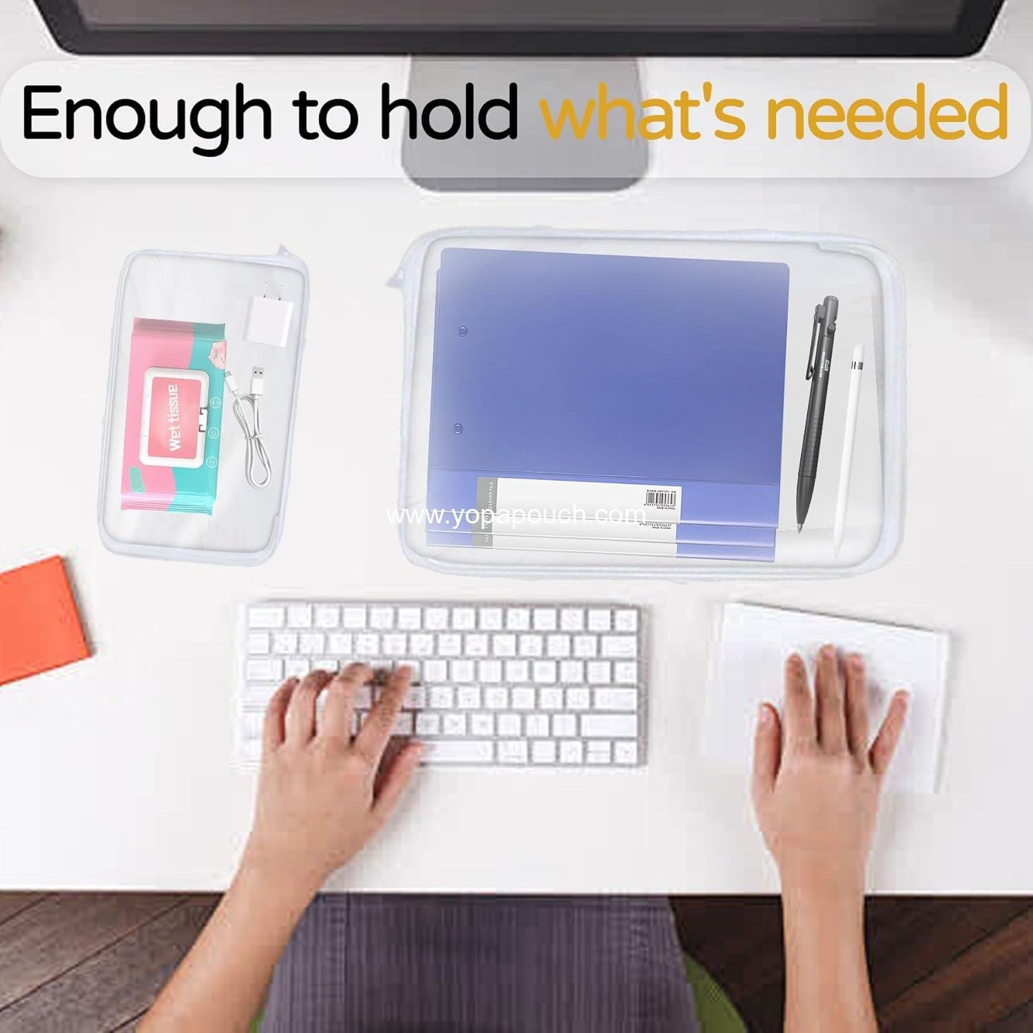 Wholesale 3PCS Clear Hard Plastic Zipper Case, Double Zipper Storage Pouch, Portable Travel Organizer for Makeup, Toys, Snacks, Cosmetics, Pencils, Diapers, Toiletries - Supplier