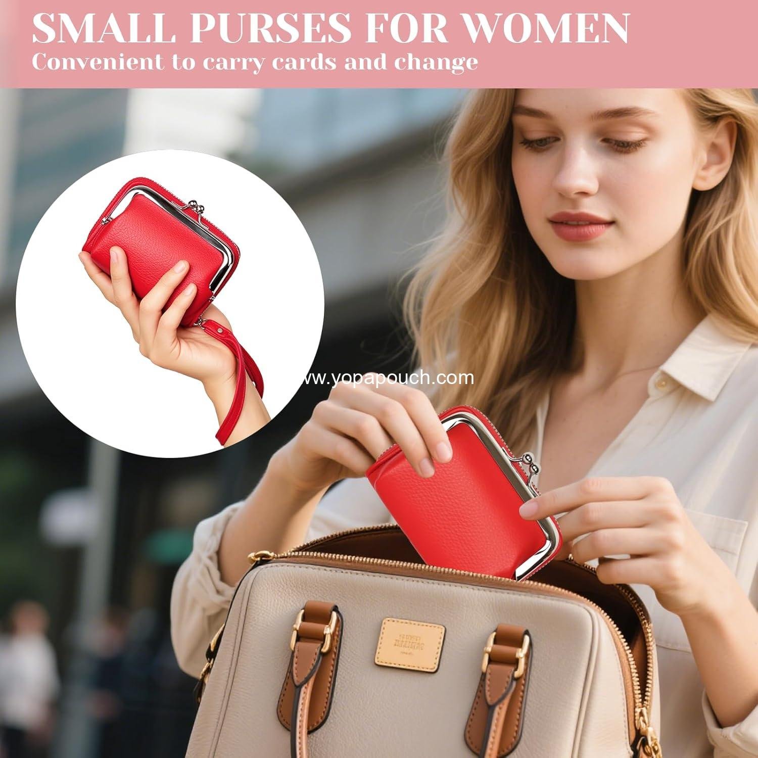 OEM Women's RFID Blocking Zip-Around Wristlet Wallet with Coin Purse and Card Slots - Vegan Leather with Secure Clasp (Gift Ready) (Red) - Supplier