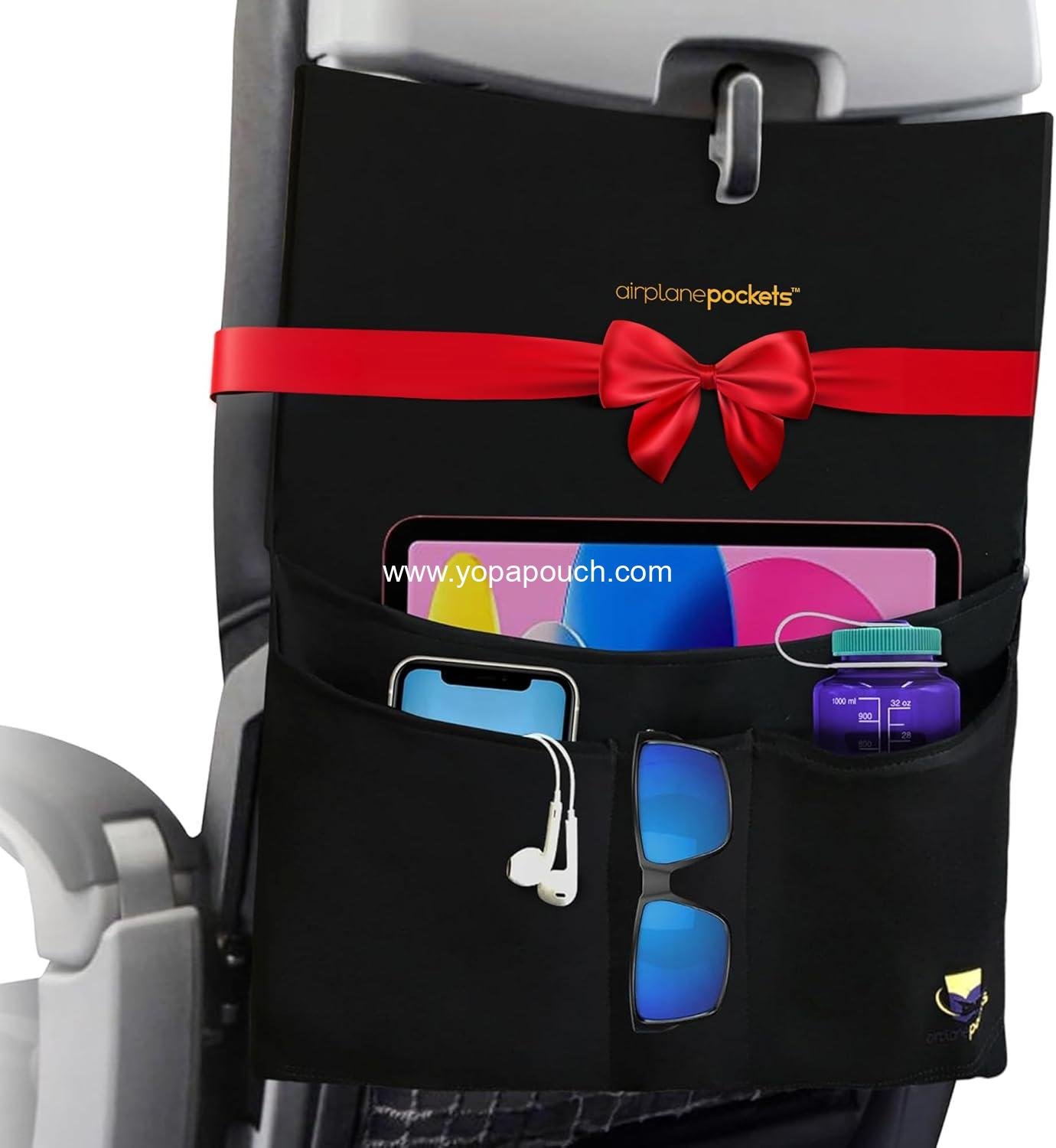 Airplane Pockets Airplane Tray Table Cover with Pocket Organizer | Seat Back Organizer & Storage for Personal Items | Media Pouch | Travel Accessories | Clean and Convenient Airplane Travel Essentials