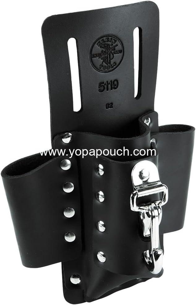 Klein Tools 5119 Tool Pouch, Multi Tool Holder with 4 Pockets and Knife Holder is Great for Electrician Gifts