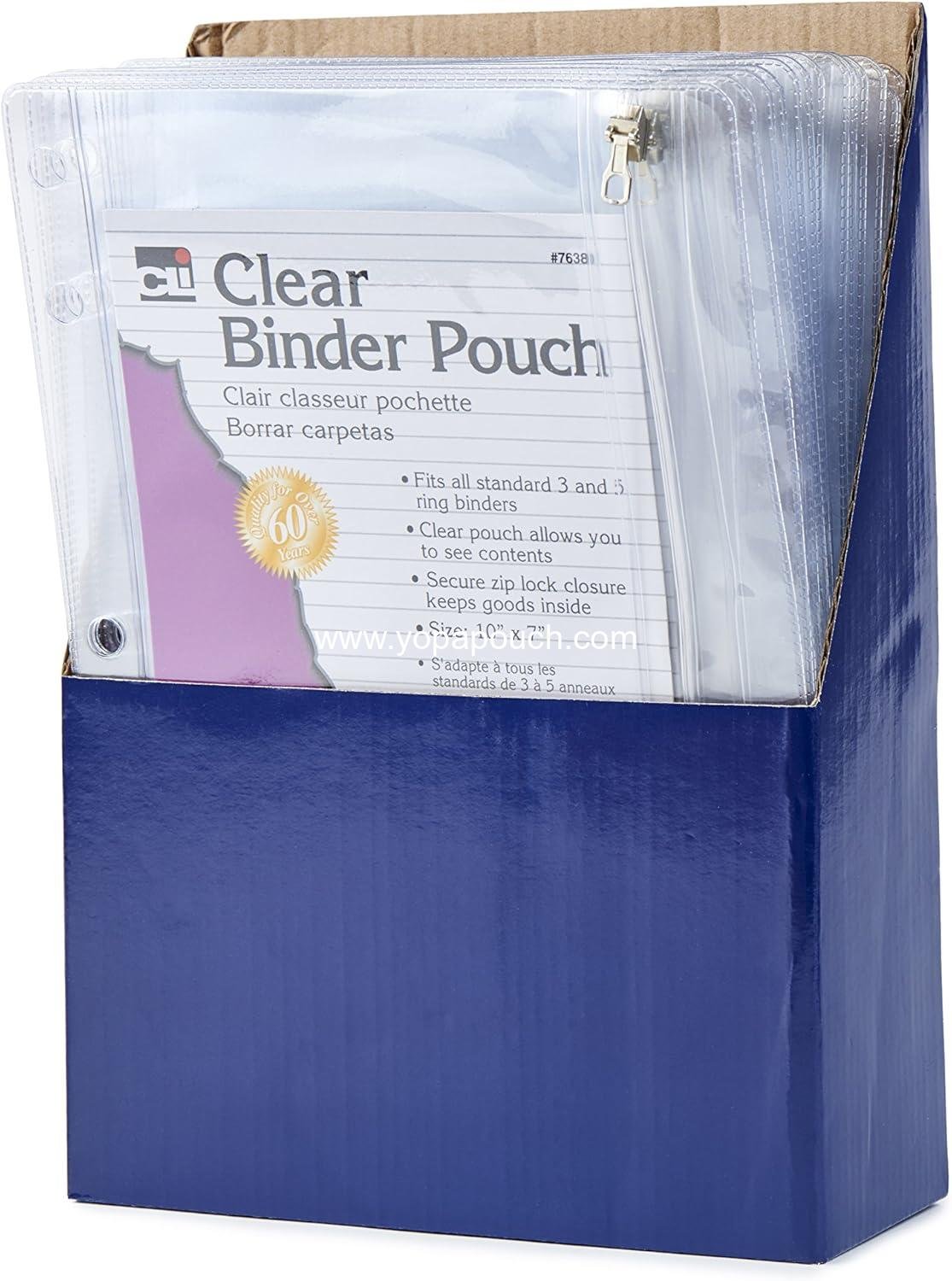 Wholesale 1-Pocket Zipper Pencil Pouch for Binder, Clear Vinyl, 24-Pack (76380-ST) - Supplier