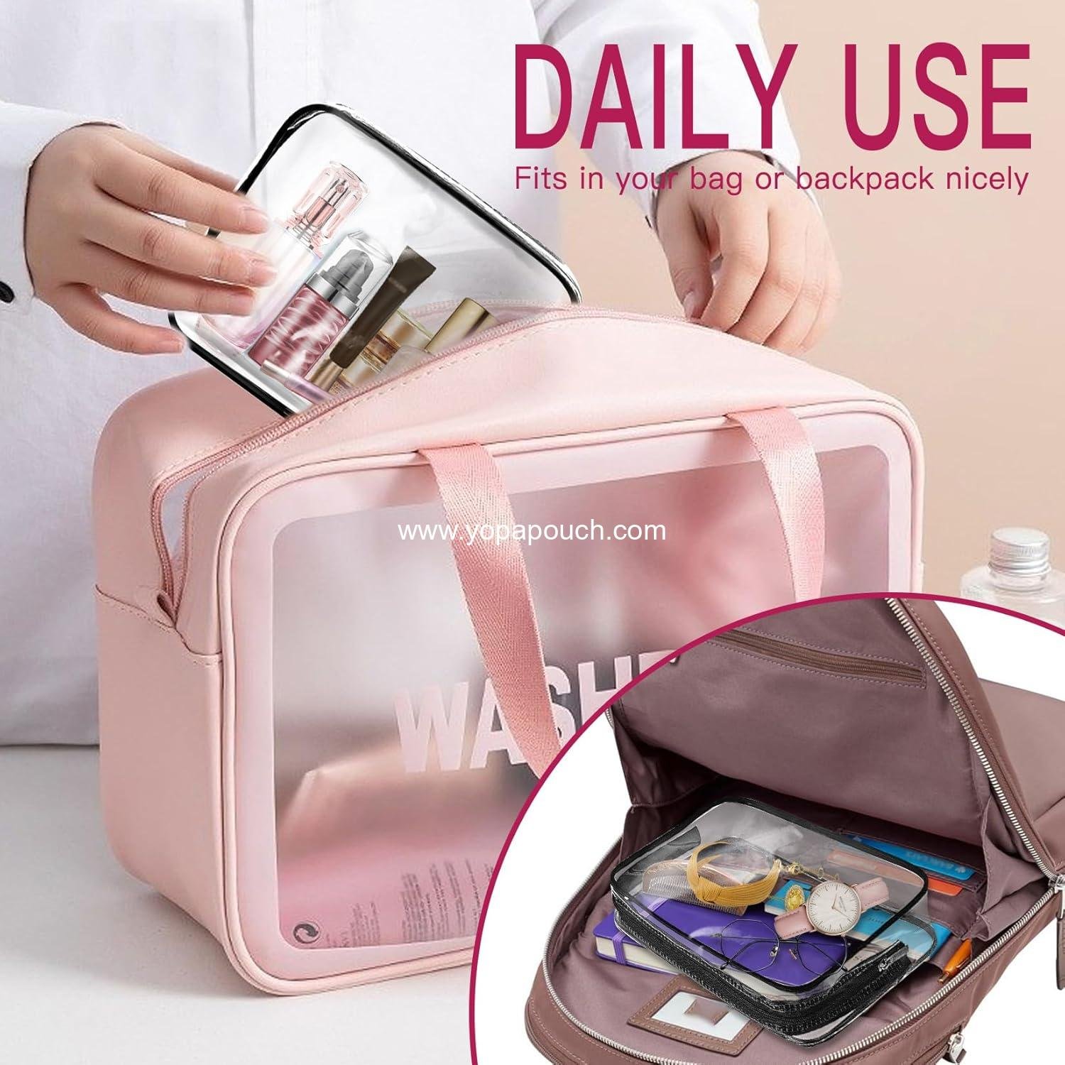 Wholesale 6 Pack Clear Travel Toiletry Makeup Bags, TSA Approved Quart Size Cosmetic Bags with Zippers for Women and Men, Carry-On Airline Compliant, 6 Colors Supplier