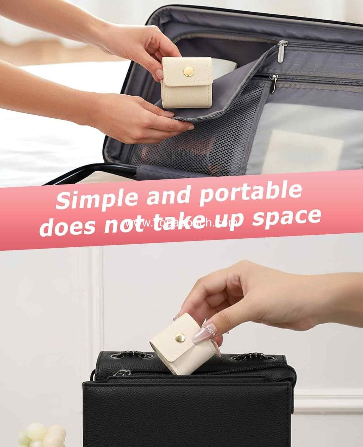 Wholesale 6PCS Mini Jewelry Travel Pouch, Foldable Jewelry Roll Bag with Buckle for Rings, Necklaces, and Earrings - Supplier