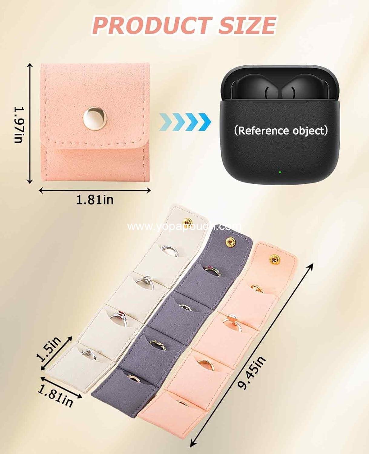 Wholesale 6PCS Mini Jewelry Travel Pouch, Foldable Jewelry Roll Bag with Buckle for Rings, Necklaces, and Earrings - Supplier