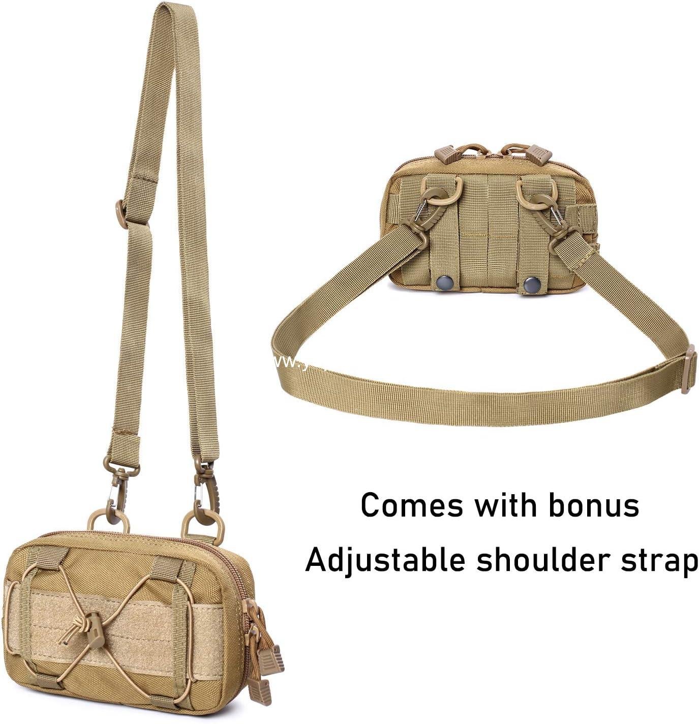 Wholesale Tactical Molle Horizontal Admin Pouch Compact 1000D Utility EDC Tool Bag with Shoulder Strap - Manufacturer