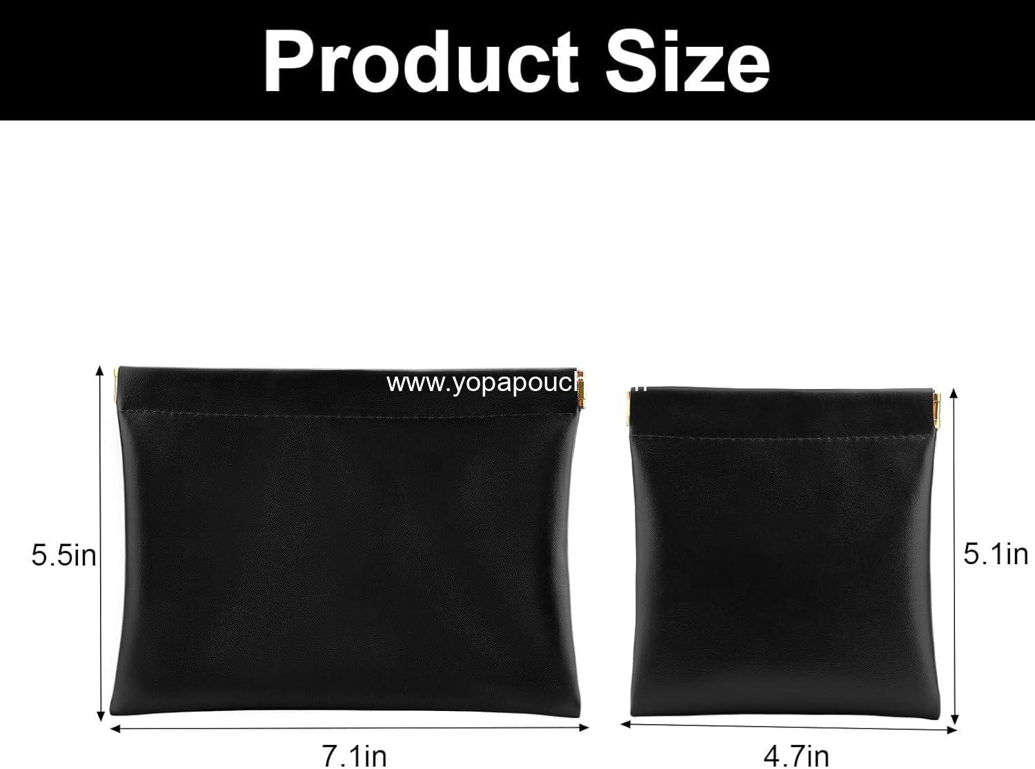 Wholesale Small Makeup Bag Set – 2 PCS Waterproof Portable Zipperless Organizer for Purse, Lipstick, Coins, and Cosmetics (Black) Supplier