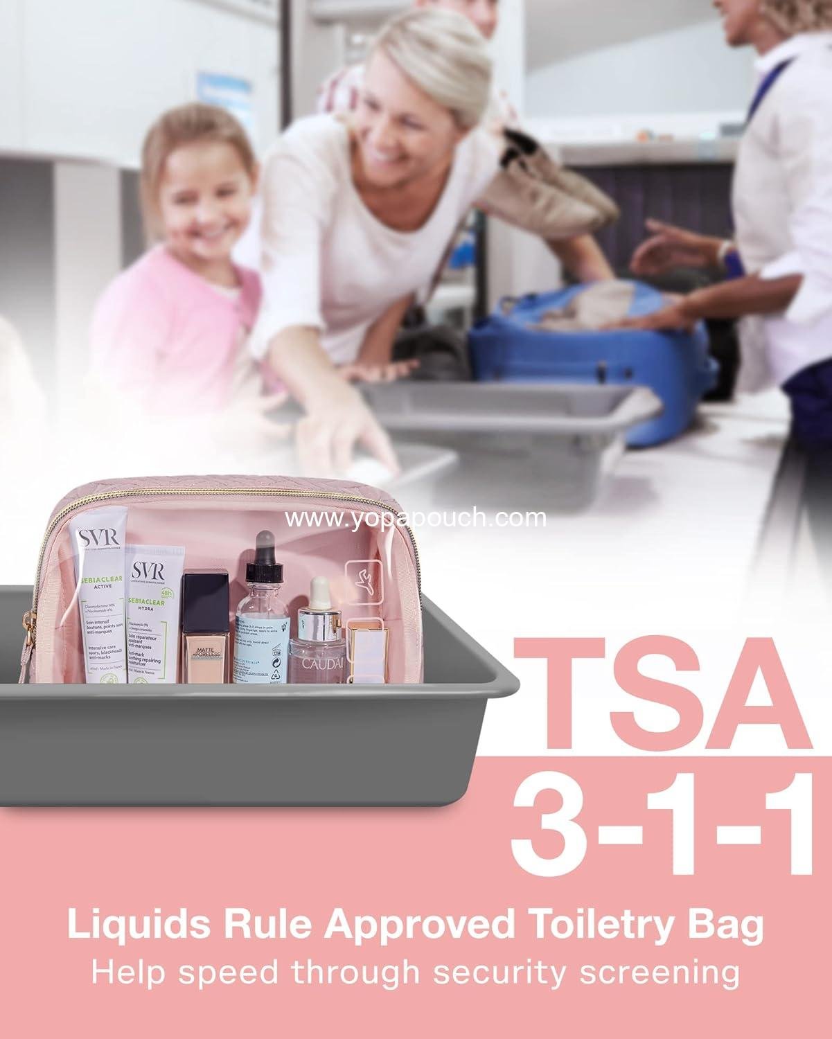 OEM TSA Approved Toiletry Bag, 2 Pack Clear Makeup Organizer, Quart Size Travel Bag for Toiletries and Carry-on Accessories - Pink Supplier