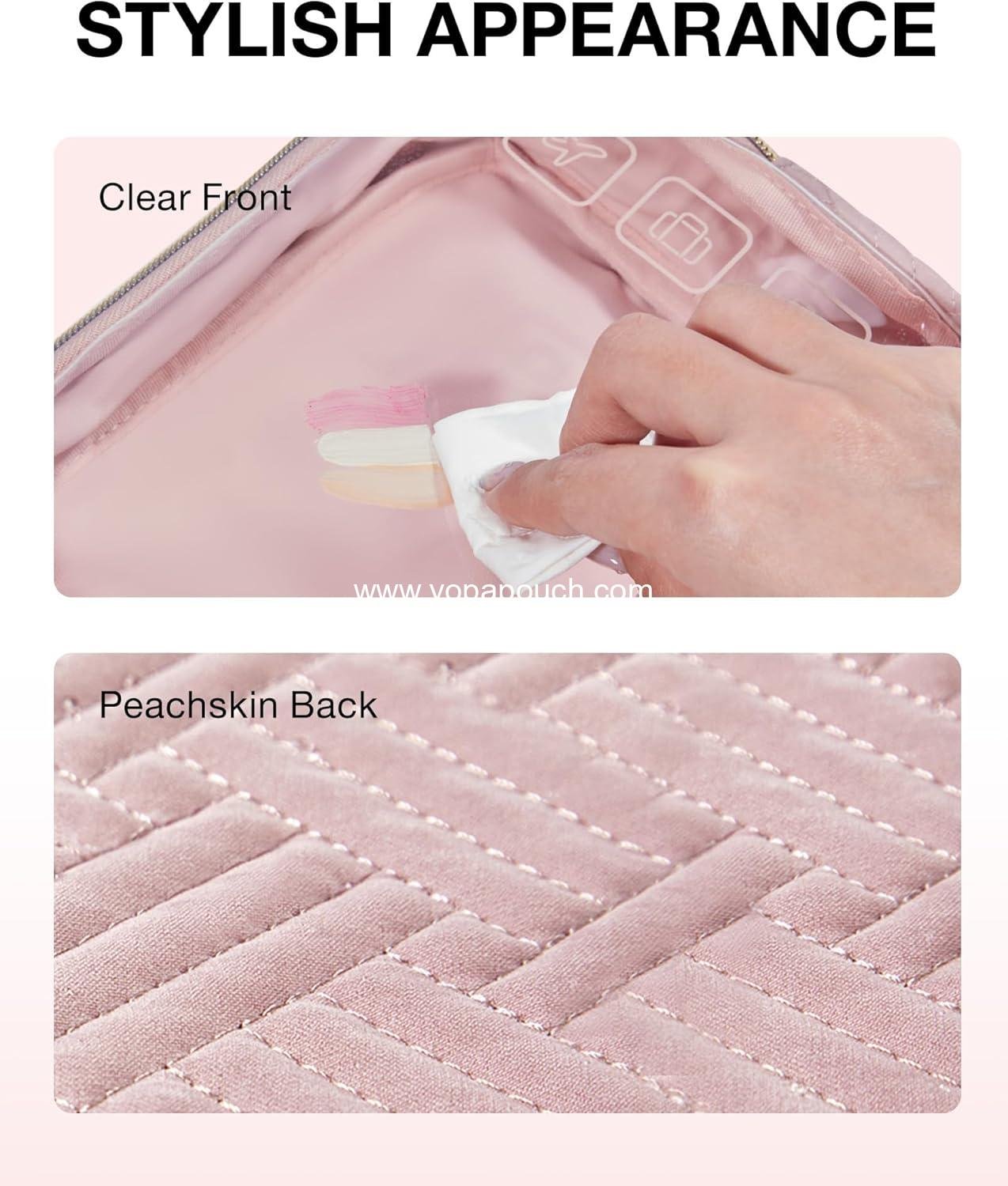 OEM TSA Approved Toiletry Bag, 2 Pack Clear Makeup Organizer, Quart Size Travel Bag for Toiletries and Carry-on Accessories - Pink Supplier