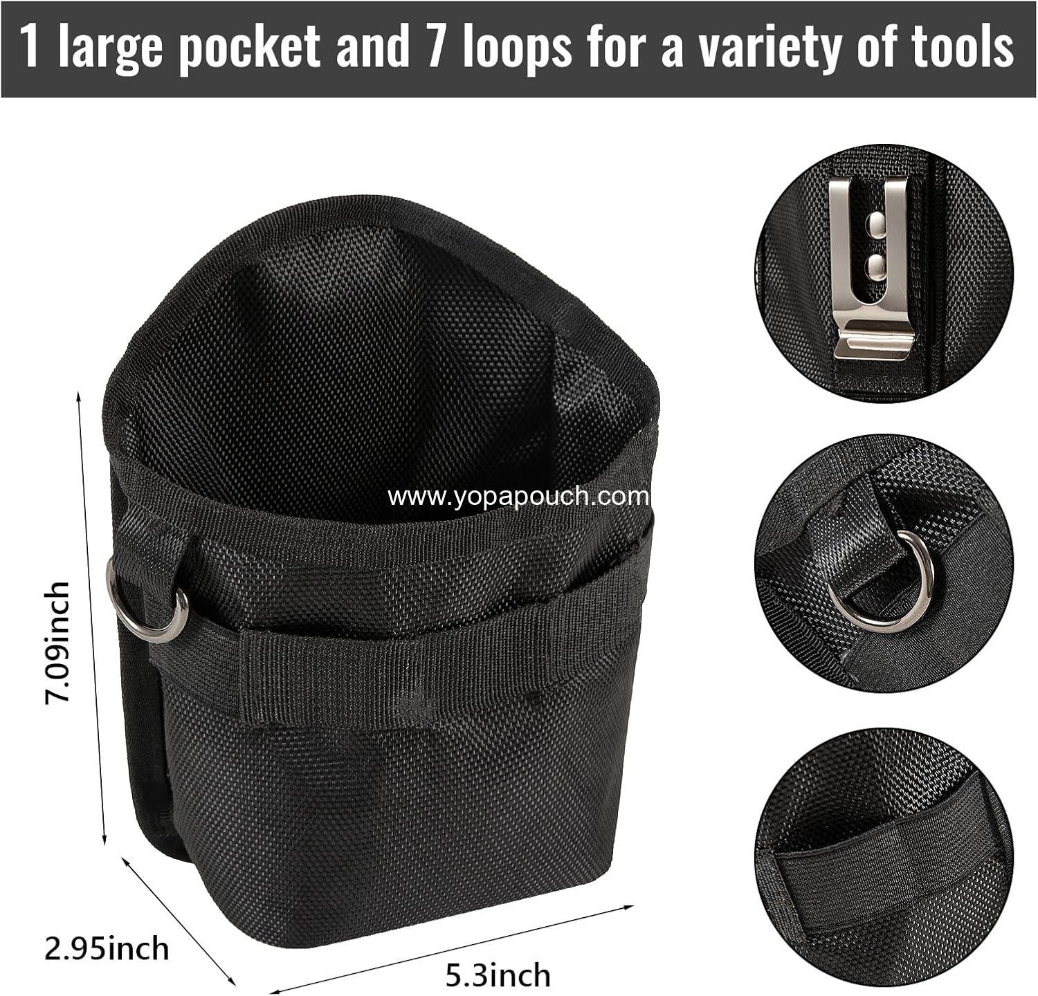 Wholesale Mini Tool Pouch for Nails and Screws with Belt Clip, Oxford Cloth 1680d Bolt Storage Organizer for Electricians, HVAC Techs, Plumbers, Carpenters - Supplier Wholesale Mini Tool Pouch for Nails and Screws with Belt Clip, Oxford Cloth 1680d Bolt Storage Organizer for Electricians, HVAC Techs, Plumbers, Carpenters - Supplier
