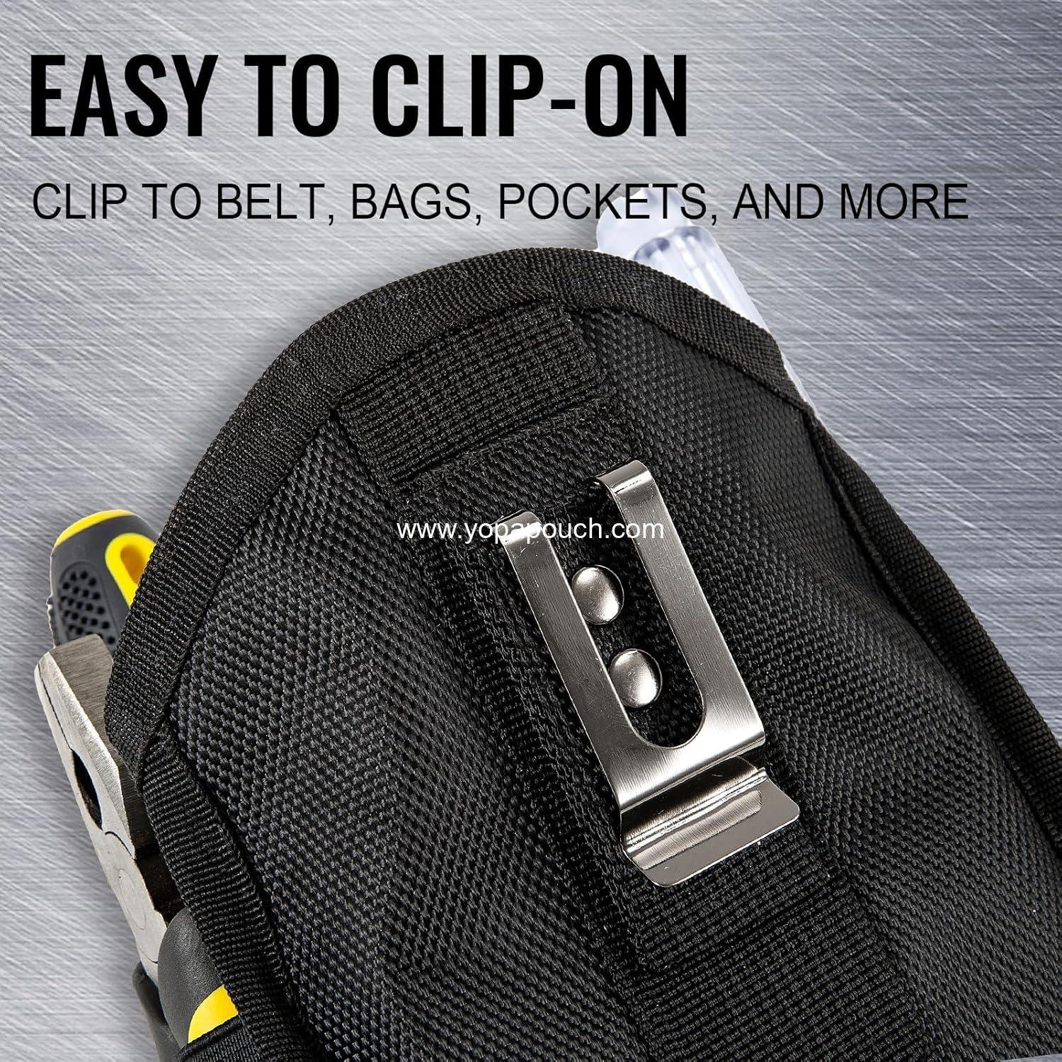 Wholesale Mini Tool Pouch for Nails and Screws with Belt Clip, Oxford Cloth 1680d Bolt Storage Organizer for Electricians, HVAC Techs, Plumbers, Carpenters - Supplier Wholesale Mini Tool Pouch for Nails and Screws with Belt Clip, Oxford Cloth 1680d Bolt Storage Organizer for Electricians, HVAC Techs, Plumbers, Carpenters - Supplier