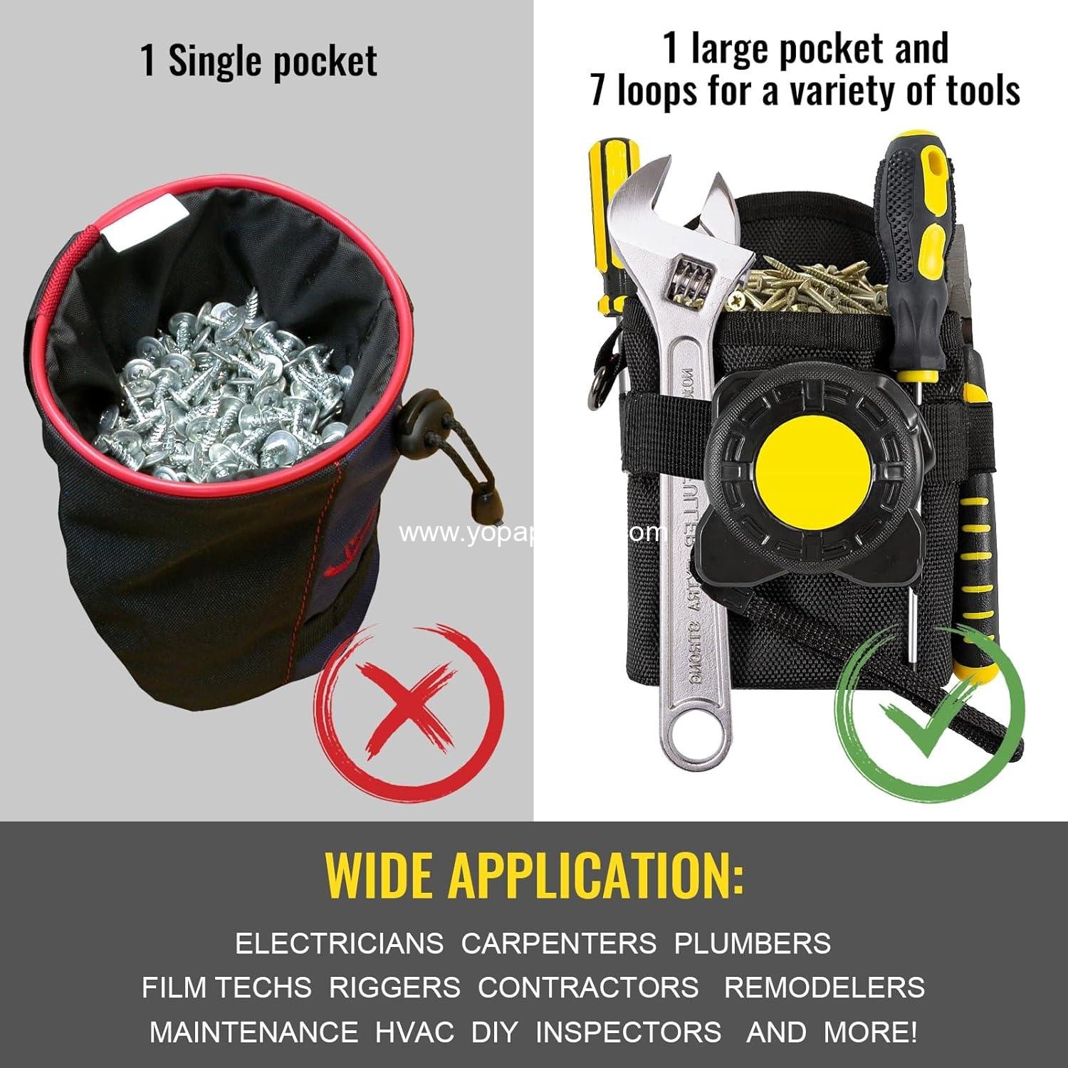 Wholesale Mini Tool Pouch for Nails and Screws with Belt Clip, Oxford Cloth 1680d Bolt Storage Organizer for Electricians, HVAC Techs, Plumbers, Carpenters - Supplier Wholesale Mini Tool Pouch for Nails and Screws with Belt Clip, Oxford Cloth 1680d Bolt Storage Organizer for Electricians, HVAC Techs, Plumbers, Carpenters - Supplier