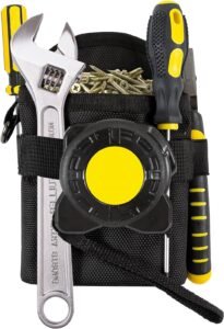 Nail/Screw Work Samll Tool Pouch with Belt Clip,Made of Oxford Cloth 1680d Bolt Storage Pouch, Mini Organizer Pocket Attachment for Tool Belt,Electrician, HVAC Tech, Plumber, Carpenter Use