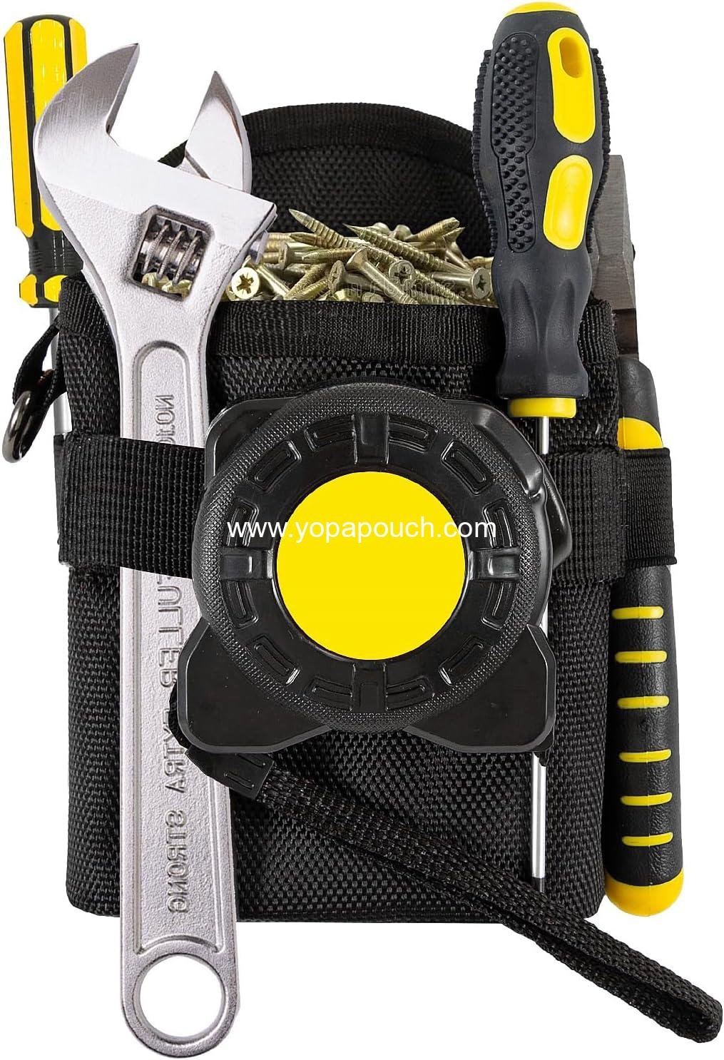 Nail/Screw Work Samll Tool Pouch with Belt Clip,Made of Oxford Cloth 1680d Bolt Storage Pouch, Mini Organizer Pocket Attachment for Tool Belt,Electrician, HVAC Tech, Plumber, Carpenter Use