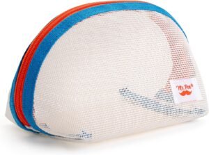 Mr. Pen- Mesh Pencil Case, White, Mesh Zipper Pouch Bags, Cosmetic Bag, Purse Pouch