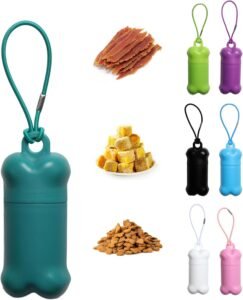 Portable Dog Treat Pouch for Pet Training, Mini Treat Holder Small Dog Treat Bag and Training Container -1 piece(Dark Green)