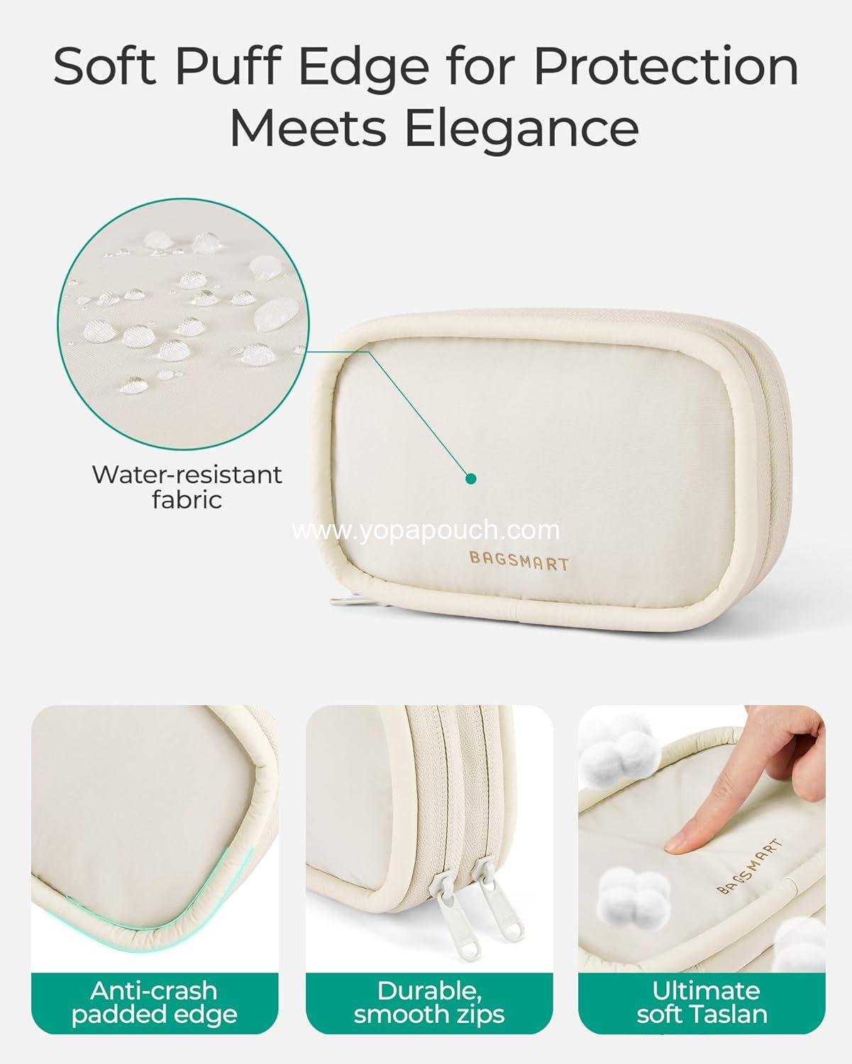 OEM Electronics Organizer Travel Case, Cord and Cable Organizer for Women, Travel Bag (Beige) - Supplier