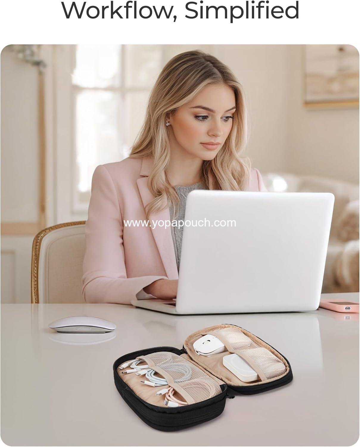 OEM Electronics Organizer Travel Case, Cord and Cable Organizer for Women, Travel Bag (Beige) - Supplier