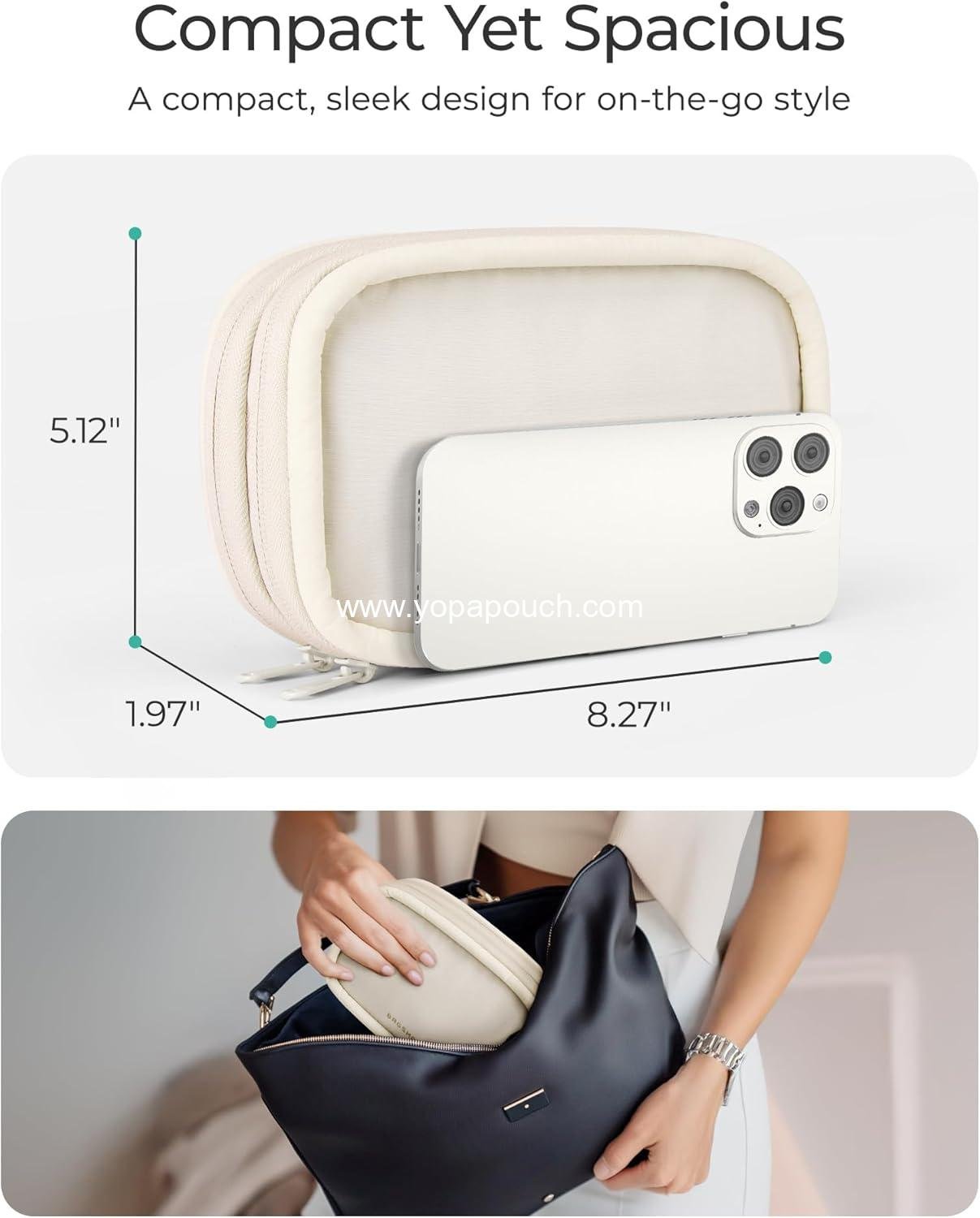 OEM Electronics Organizer Travel Case, Cord and Cable Organizer for Women, Travel Bag (Beige) - Supplier