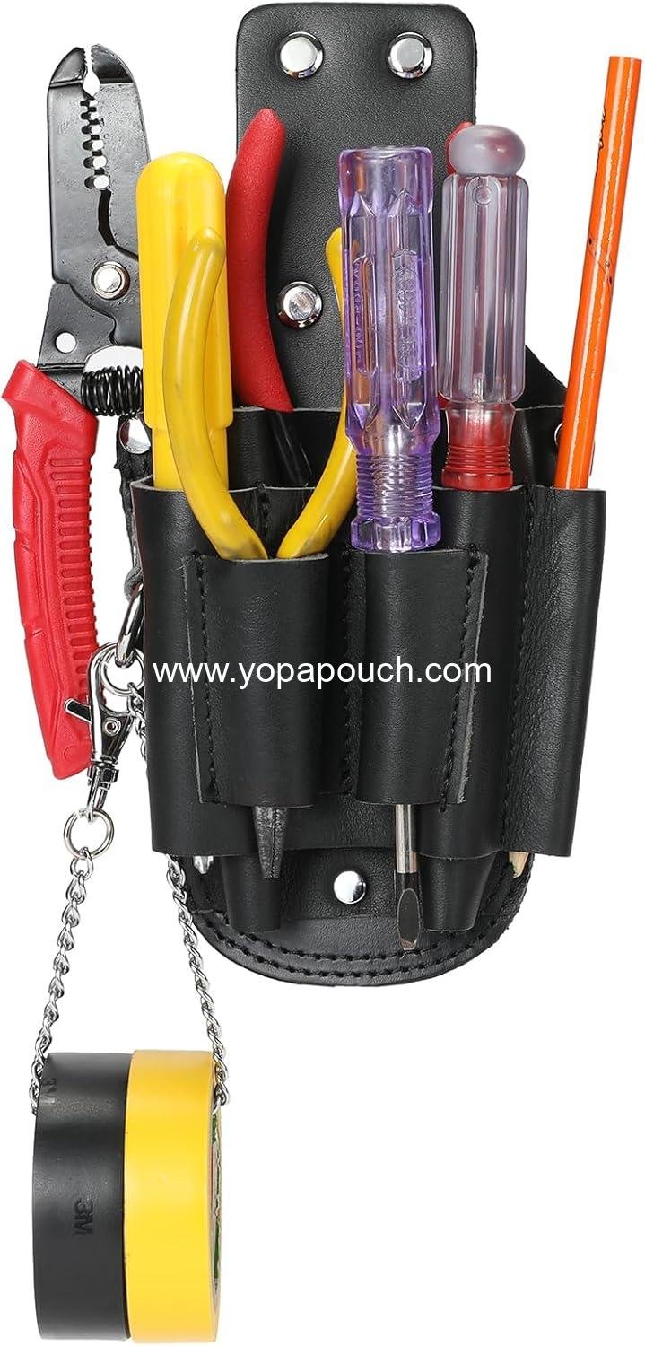 Tool Pouch, Electrician Tool Pouch, 7 Pockets Electrician Holster for Tool Organization, Tape Chain, Quickly Attach and Release from Tool Belts.