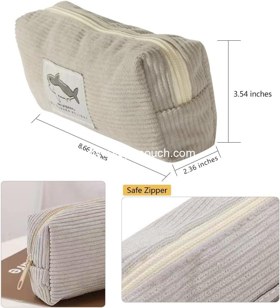 Wholesale Large Capacity Small Pencil Case with Shark Design and Gray Zipper for Office Stationery Organizer (Grey) Supplier