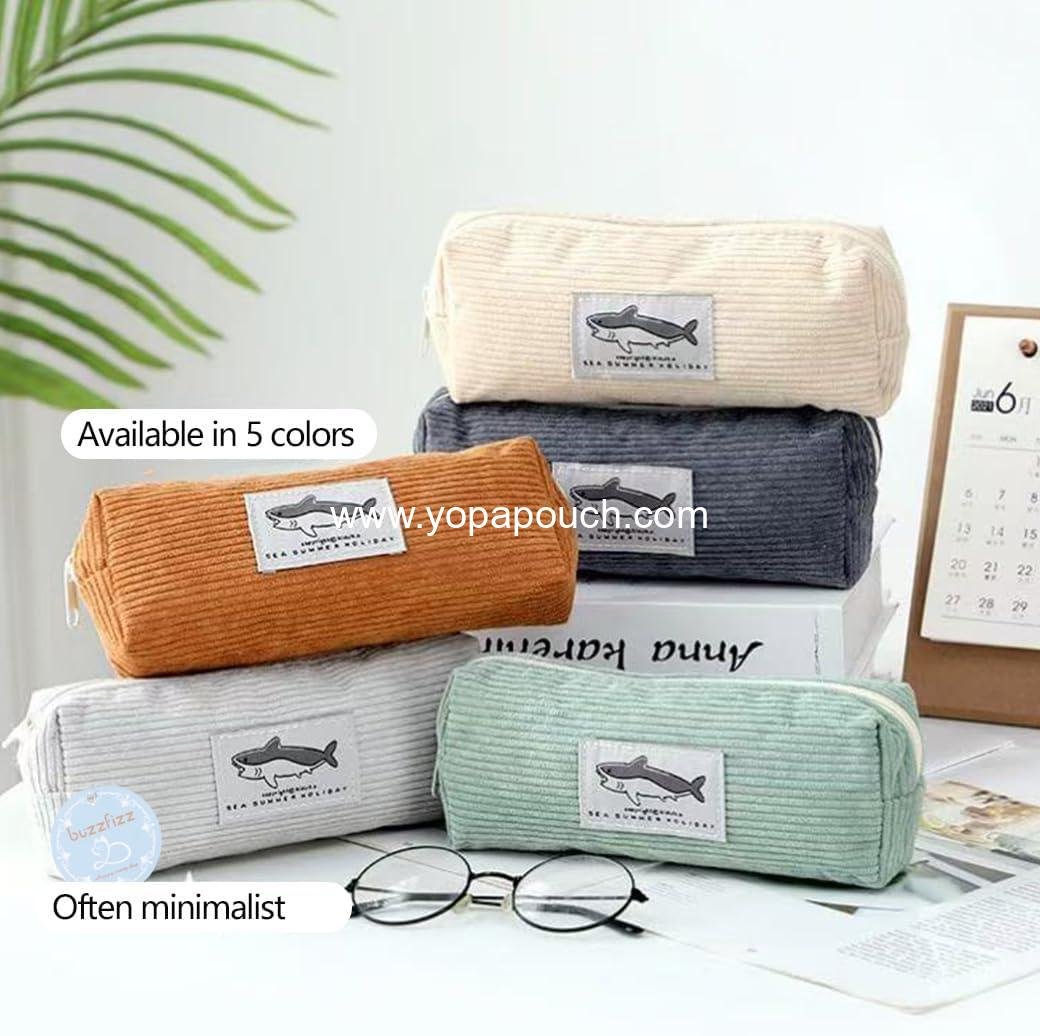 Wholesale Large Capacity Small Pencil Case with Shark Design and Gray Zipper for Office Stationery Organizer (Grey) Supplier