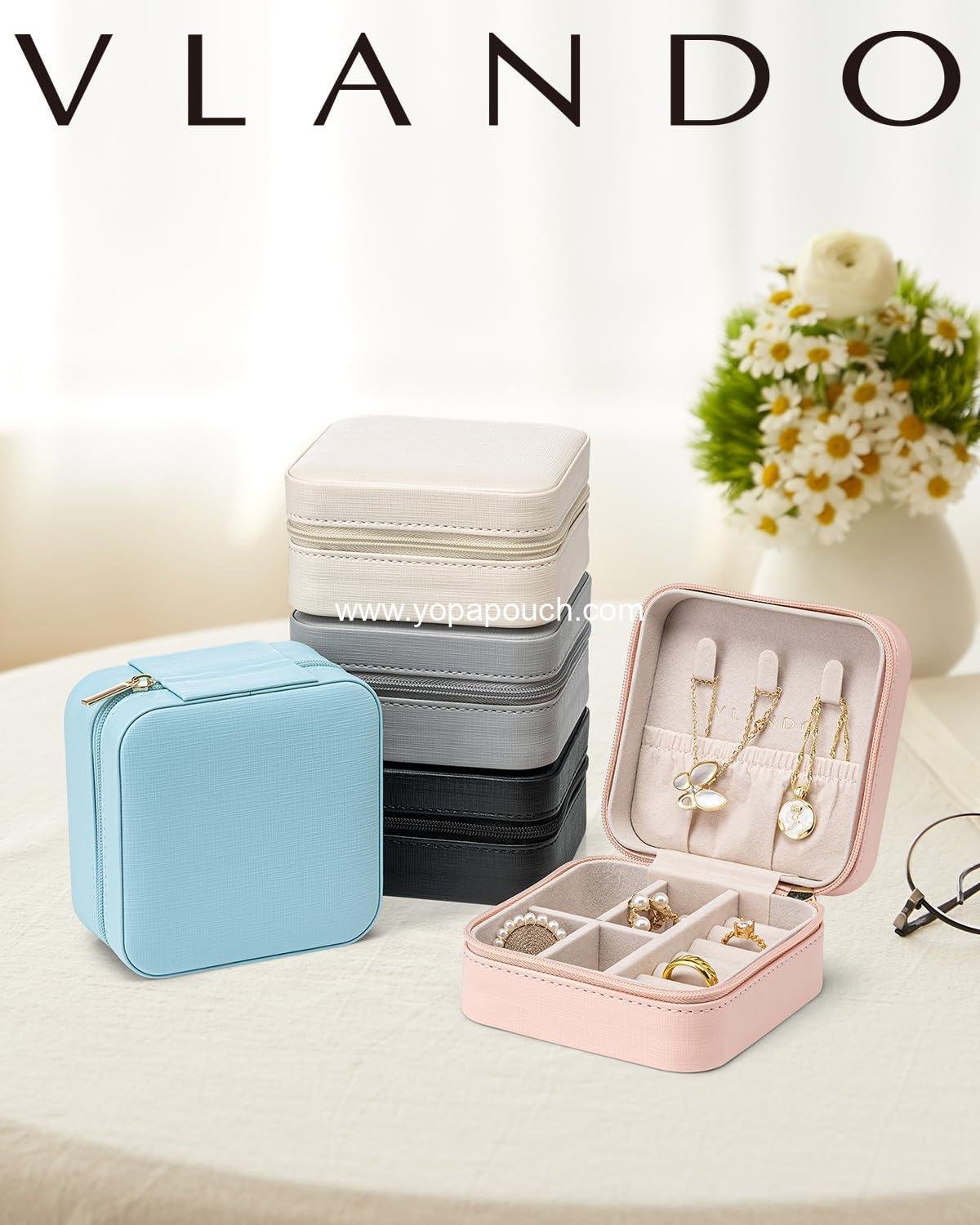 Wholesale Small Jewelry Travel Organizer Box - Essential Travel Gift for Women and Teen Girls - Pink - Factory