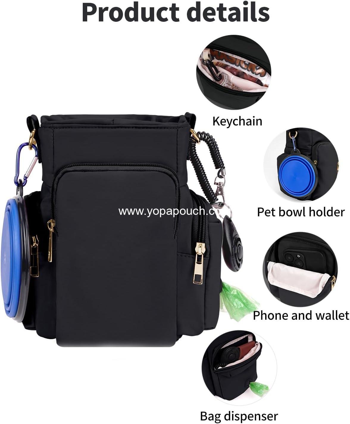 Wholesale Dog Treat Pouch for Walking and Training, Detachable Strap, Large Capacity for 40oz Stanley Cup, Easy-to-Clean PEVA Material, Multiple Pockets, Training Clicker, Gift for Pet Lovers Supplier