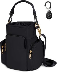 OFY Dog Treat Pouch for Dog Walking, Training with Detachable Strap, Large Capacity Fit for 40oz Stanley Cup, Easy-to-Clean PEVA Material, Multiple Pockets, Training Clicker, Gift for Pet Lovers