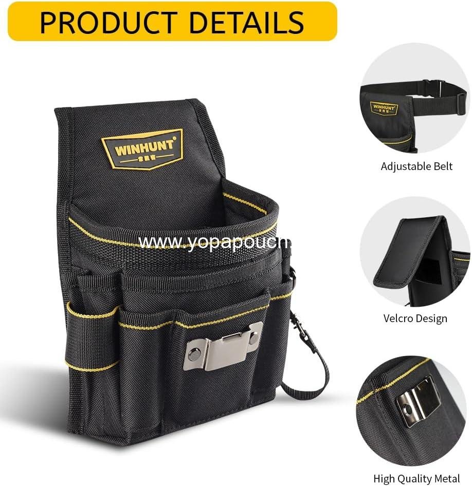 Wholesale Tool Belt Pouch with 18 Pockets and Adjustable Nylon Belt for Electrician Tools - Black, Supplier