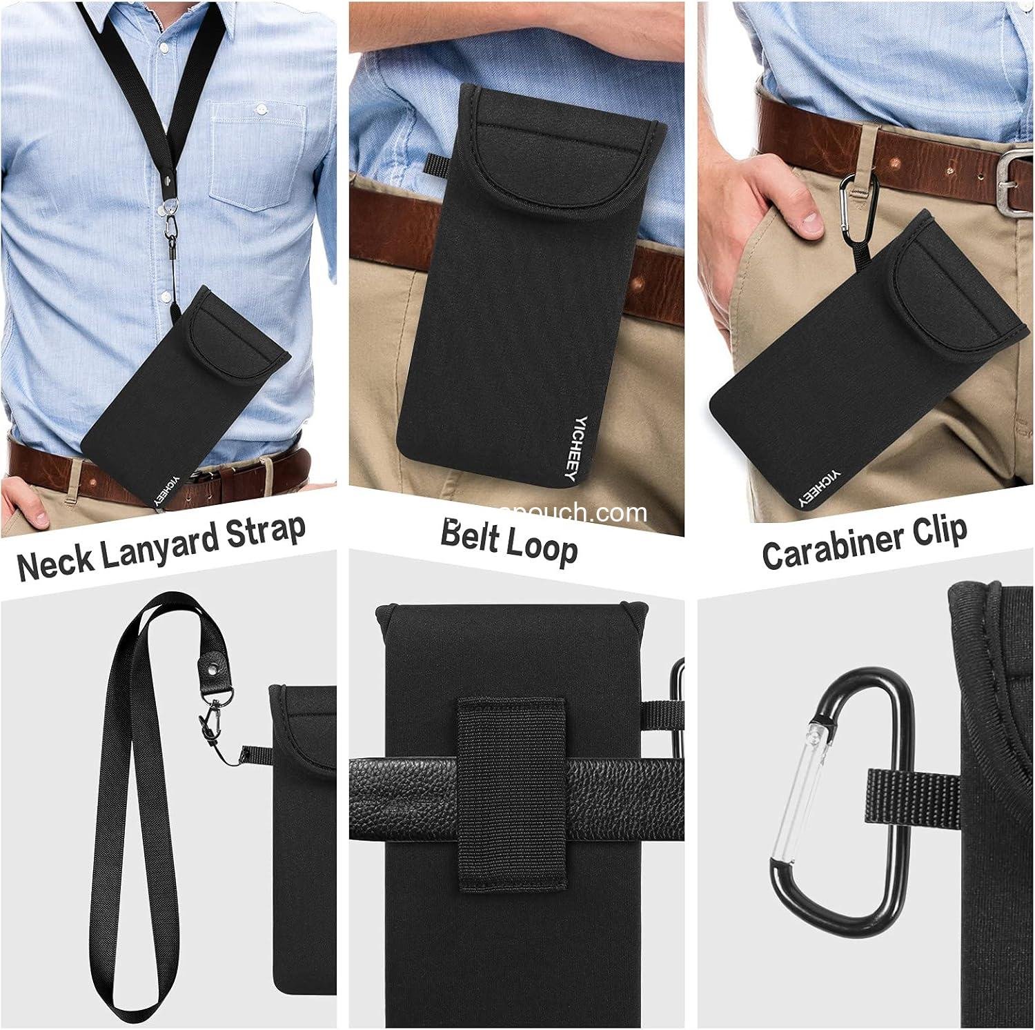 Wholesale Universal Cell Phone Pouch Neoprene Sleeve with Belt Clip Loop & Neck Lanyard Strap Compatible with iPhone 16 Pro Max Galaxy S25 Ultra S25+ S24 FE A16 A35 A55 OnePlus 13 Pixel 9 Pro XL Poco X7 Proto - Supplier