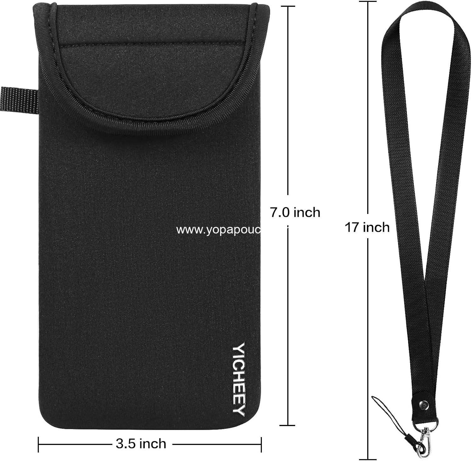Wholesale Universal Cell Phone Pouch Neoprene Sleeve with Belt Clip Loop & Neck Lanyard Strap Compatible with iPhone 16 Pro Max Galaxy S25 Ultra S25+ S24 FE A16 A35 A55 OnePlus 13 Pixel 9 Pro XL Poco X7 Proto - Supplier