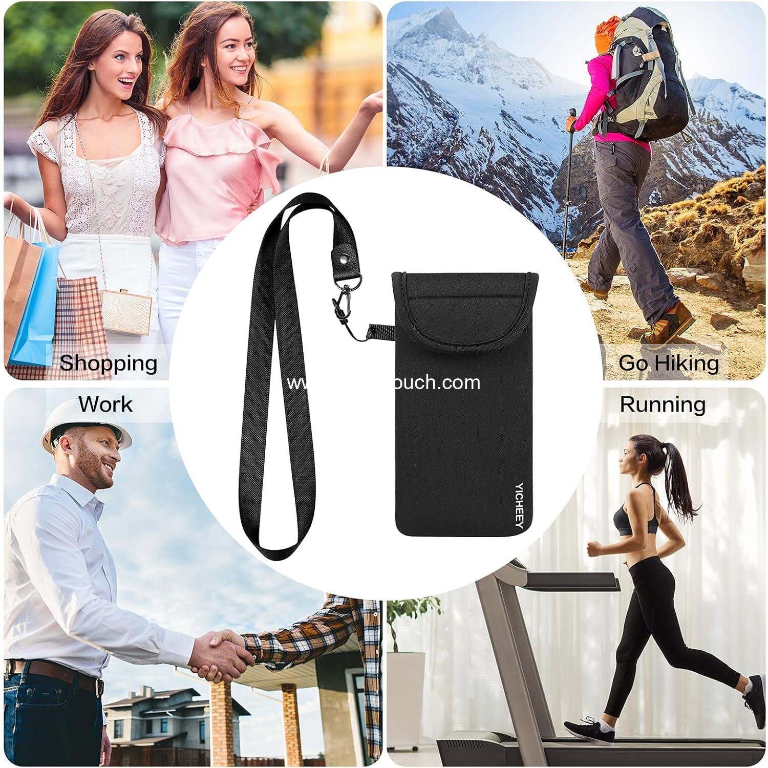 Wholesale Universal Cell Phone Pouch Neoprene Sleeve with Belt Clip Loop & Neck Lanyard Strap Compatible with iPhone 16 Pro Max Galaxy S25 Ultra S25+ S24 FE A16 A35 A55 OnePlus 13 Pixel 9 Pro XL Poco X7 Proto - Supplier