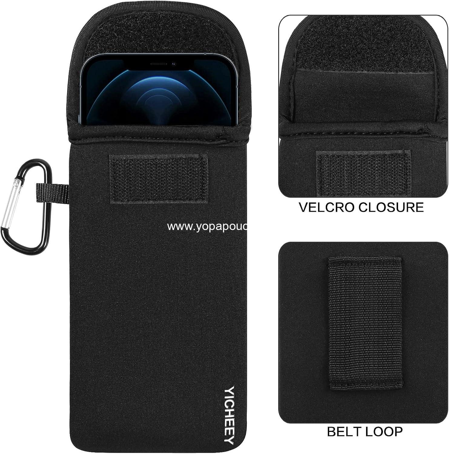 Wholesale Universal Cell Phone Pouch Neoprene Sleeve with Belt Clip Loop & Neck Lanyard Strap Compatible with iPhone 16 Pro Max Galaxy S25 Ultra S25+ S24 FE A16 A35 A55 OnePlus 13 Pixel 9 Pro XL Poco X7 Proto - Supplier