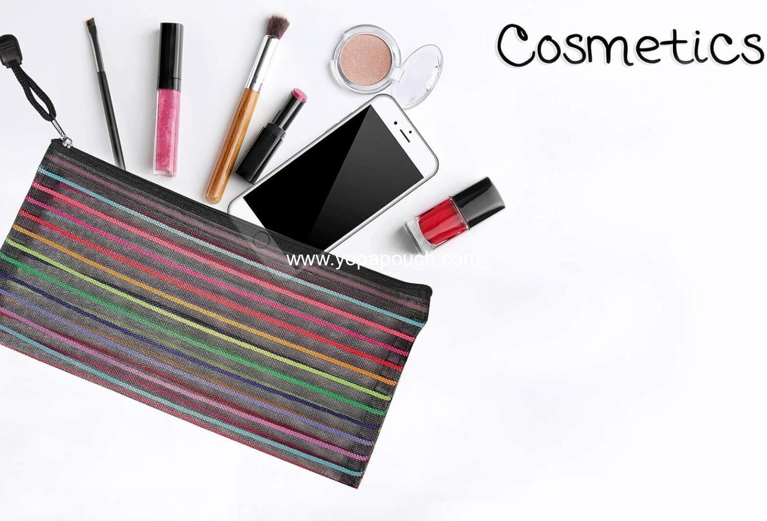 Wholesale 6 Pcs Pencil Pouch Plastic Zipper Mesh Bag for Office Pens and Cosmetics - Supplier