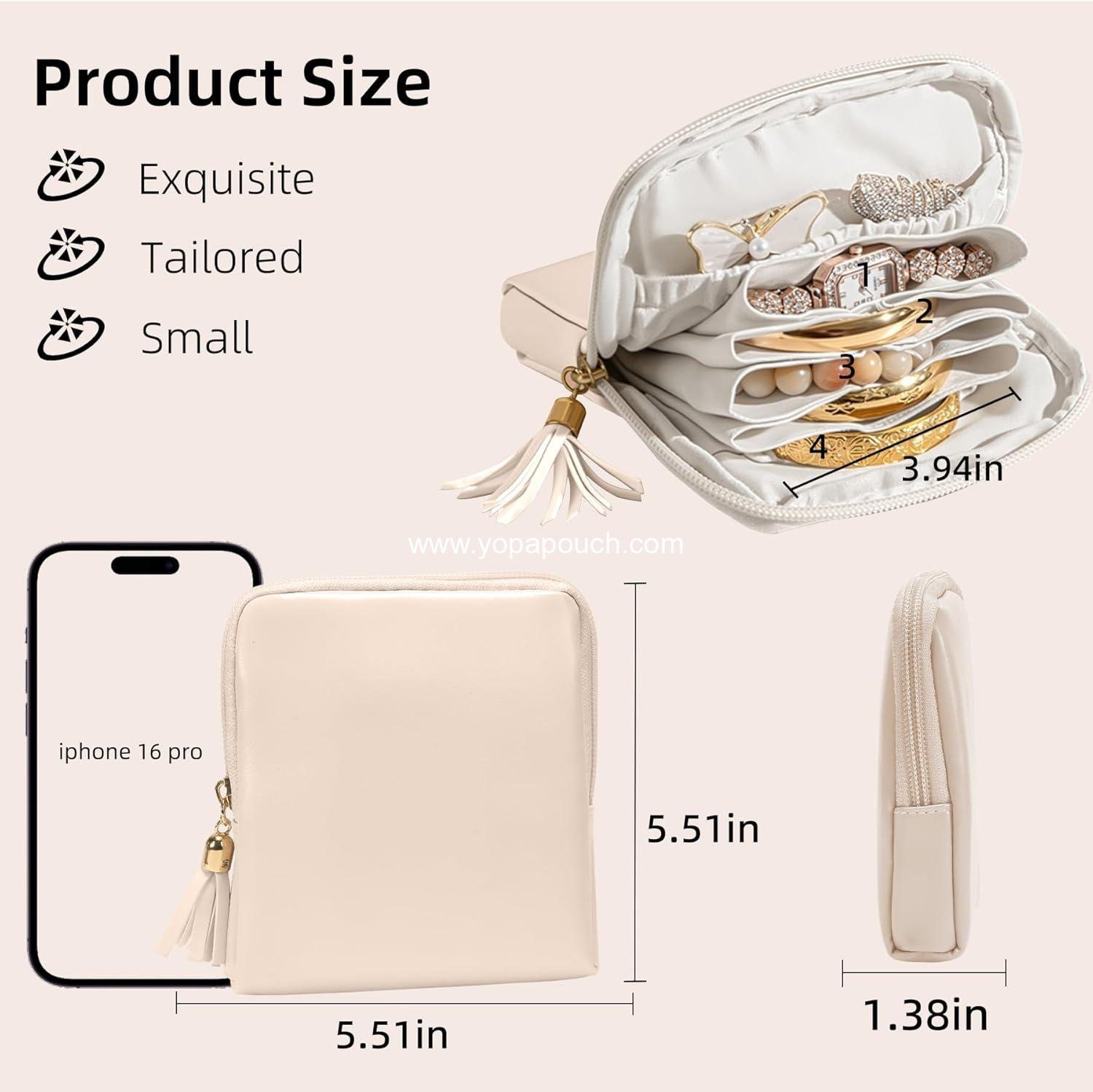 Wholesale Mini Travel Jewelry Bag, Leather Jewelry Case for Necklaces, Earrings, Rings, and Bracelets Organizer, Christmas Gifts for Women and Girls - Supplier