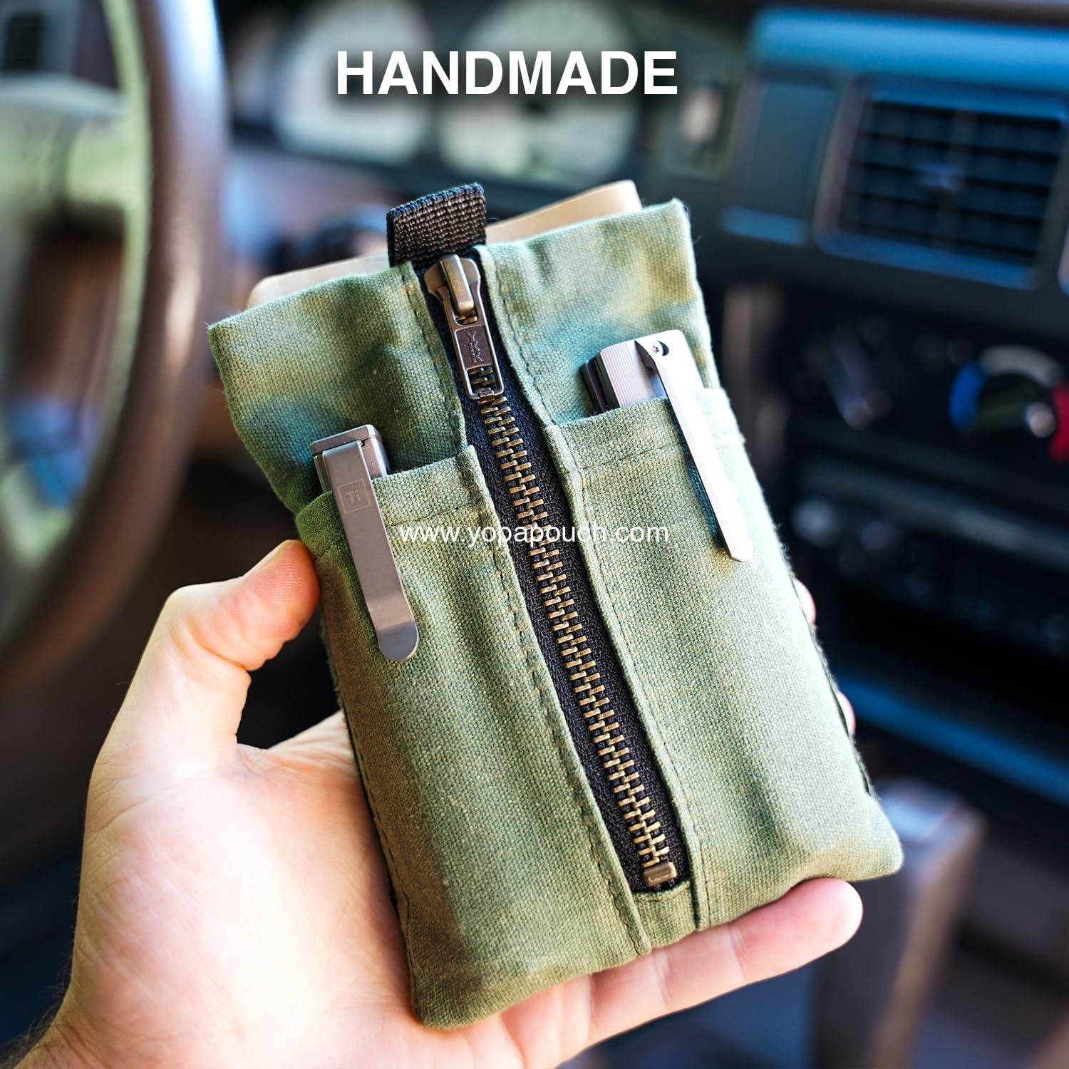 Wholesale EDC Canvas Pouch Pocket Organizer, Mighty Utility Pouch for Multitools, Small Tool Bag with Velcro, Waxed Compact Organizer - Supplier